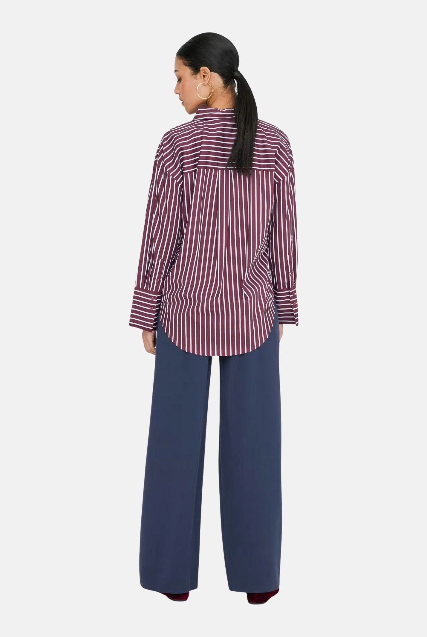 JDY Camicia JDYSERENA Port Royale, bordeaux, da donna con fantasia a righe verticali 15380444 PO JDY