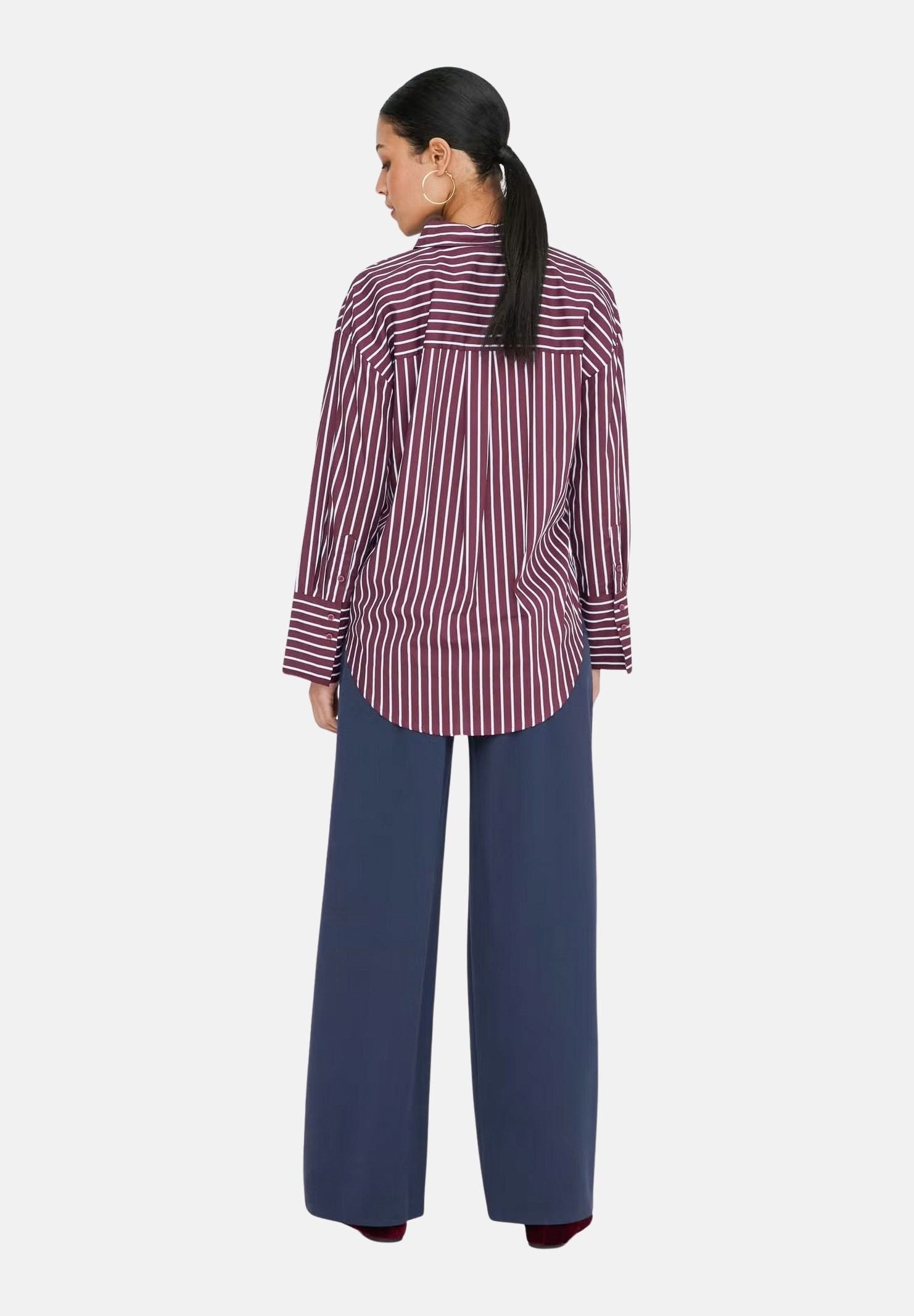 JDY Camicia JDYSERENA Port Royale, bordeaux, da donna con fantasia a righe verticali 15380444 PO JDY