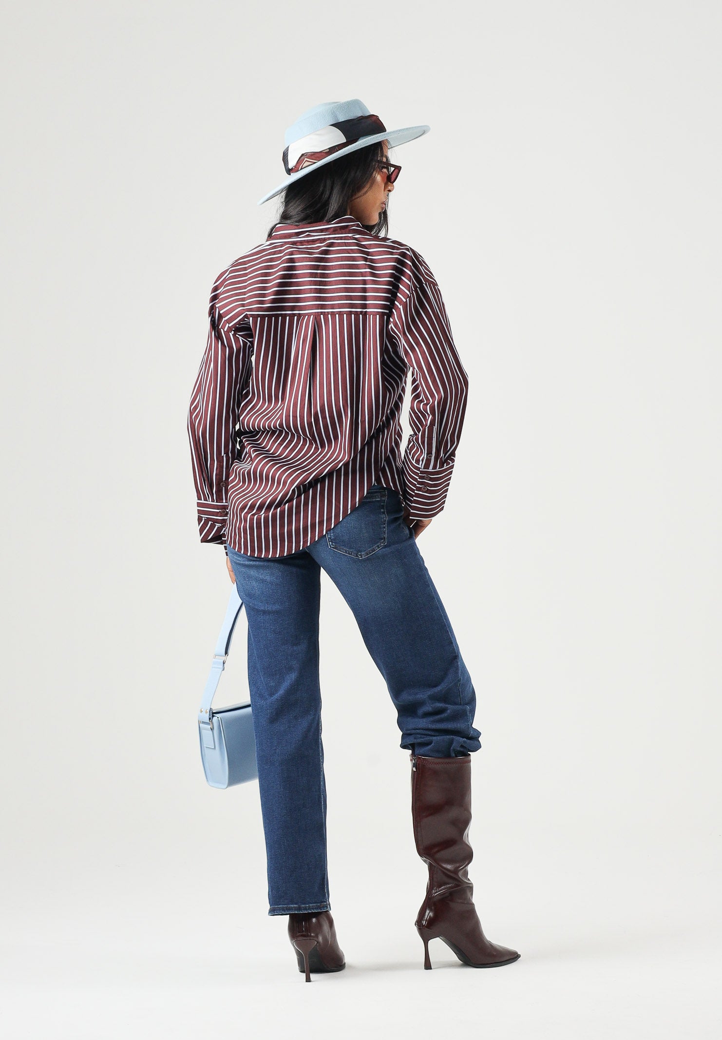 JDY Camicia JDYSERENA Port Royale, bordeaux, da donna con fantasia a righe verticali 15380444 PO JDY