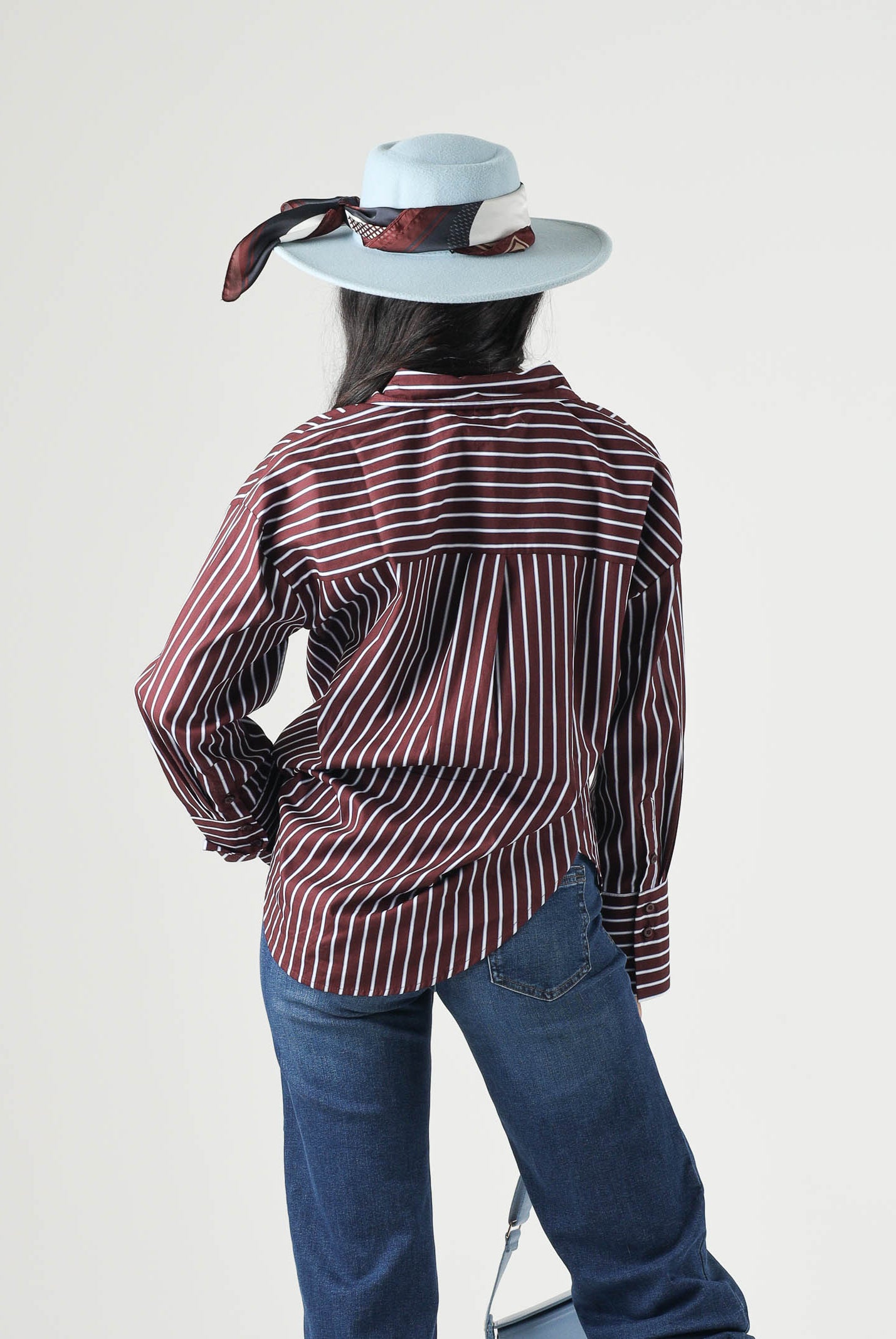 JDY Camicia JDYSERENA Port Royale, bordeaux, da donna con fantasia a righe verticali 15380444 PO JDY