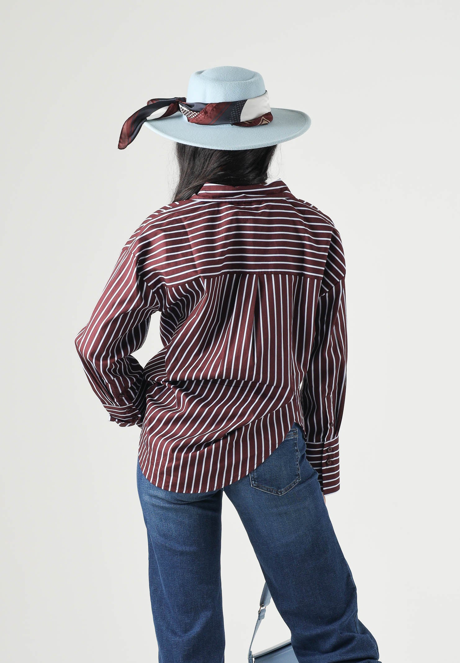 JDY Camicia JDYSERENA Port Royale, bordeaux, da donna con fantasia a righe verticali 15380444 PO JDY