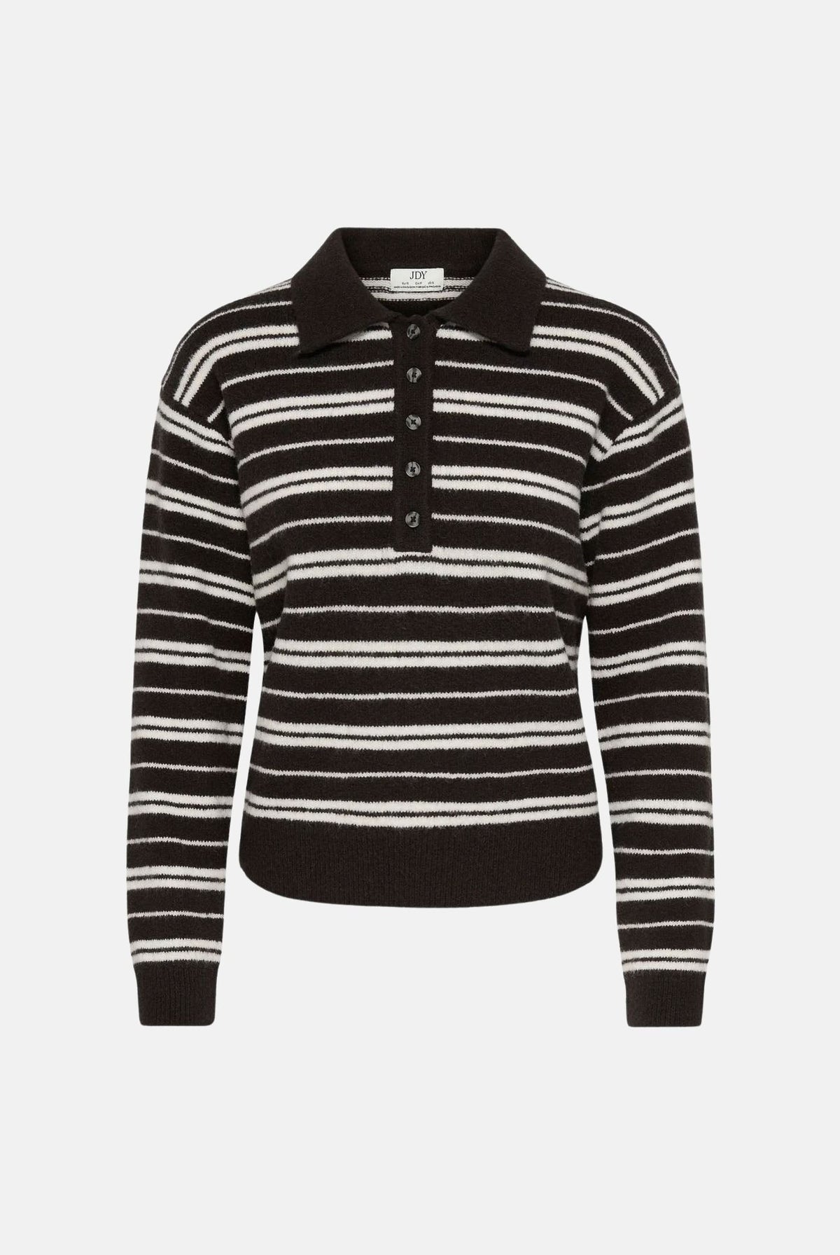 JDY Polo manica corta JDYCHLOE marrone e beige per donna con motivo a righe 15381529 CHBR JDY