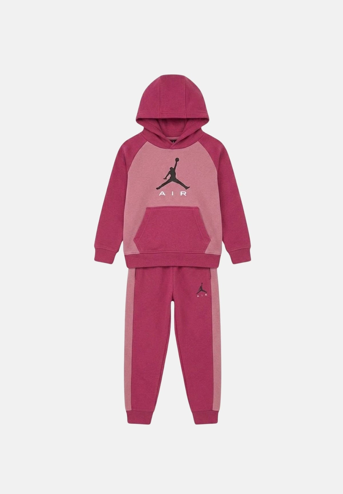 JORDAN Tuta JUMPMAN rosa da bambina con cappuccio avvolgente e iconico logo 35G184 ADZ JORDAN