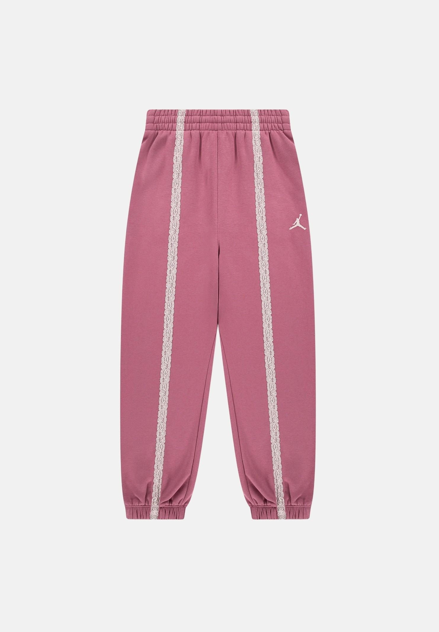 JORDAN Pantaloni JDG SHE'S AN ALL STAR rosa da bambina con bande laterali a contrasto. 45G358 P9I JORDAN
