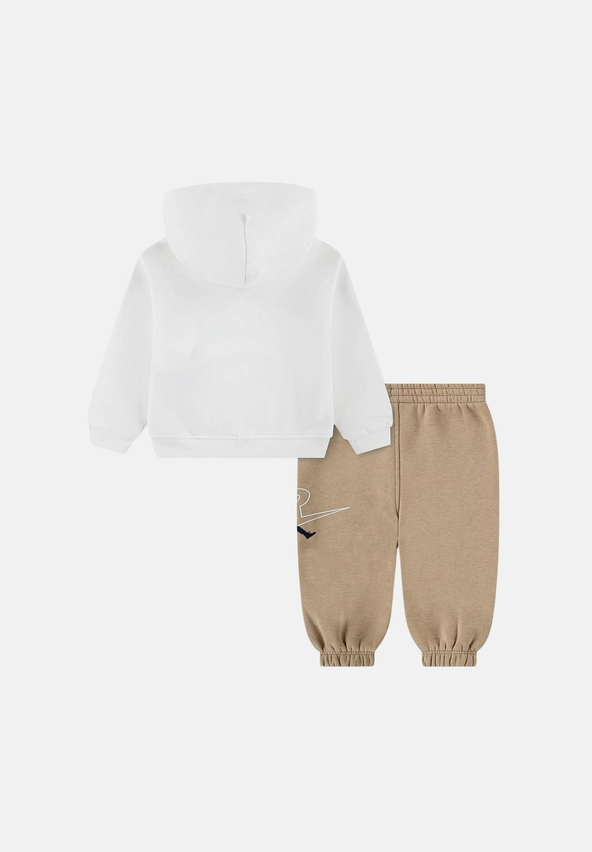 JORDAN Tuta sportiva bianca e beige per neonato con mini logo iconico laterale 65G226 X0L JORDAN