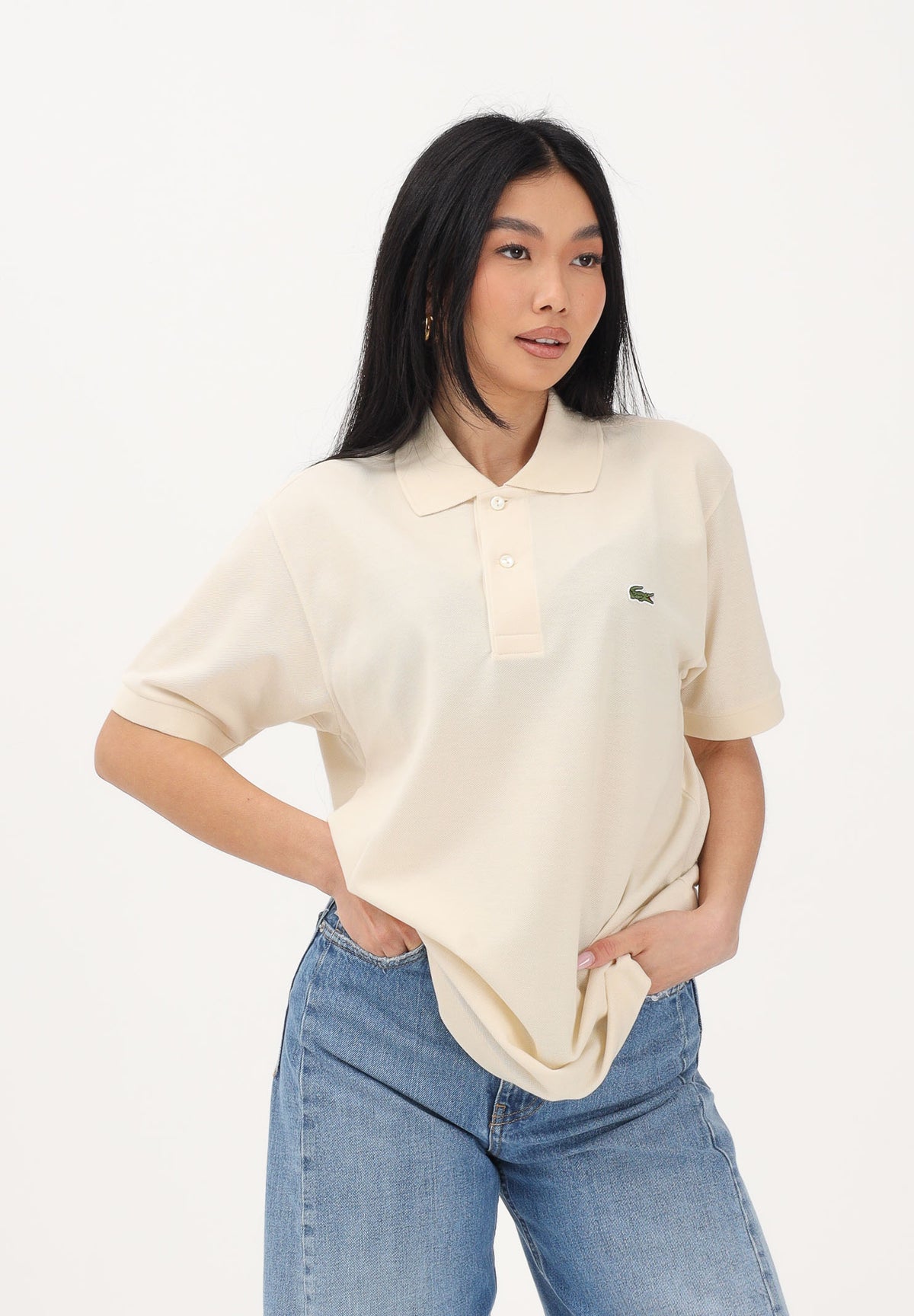 LACOSTE Polo panna per uomo e donna con patch logo coccodirllo 1212 056 LACOSTE