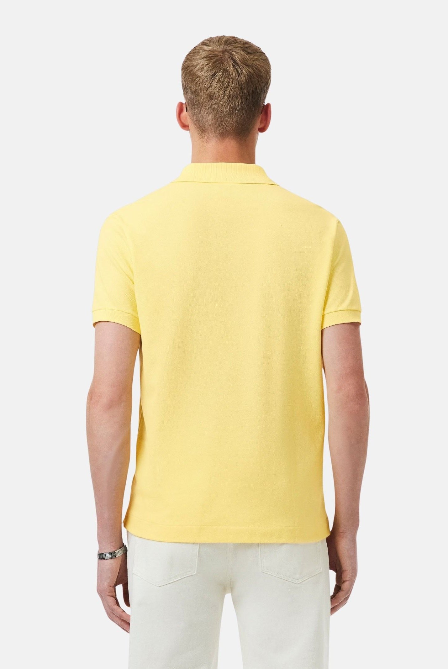 LACOSTE Polo a manica corta gialla per uomo e donna con patch logo coccodrilo 1212 107 LACOSTE
