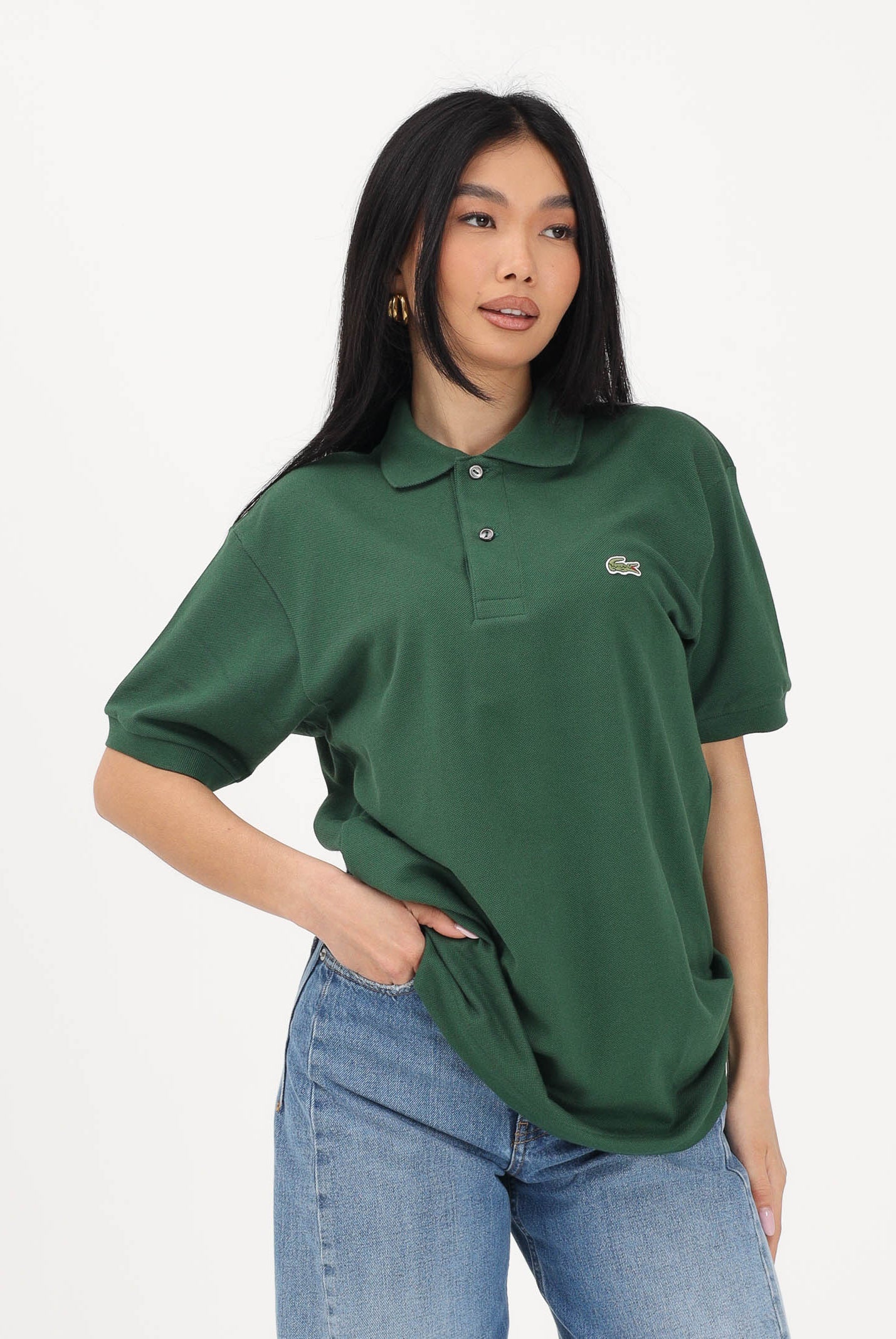 LACOSTE Polo verde per uomo e donna con patch logo coccodirllo 1212 132 LACOSTE
