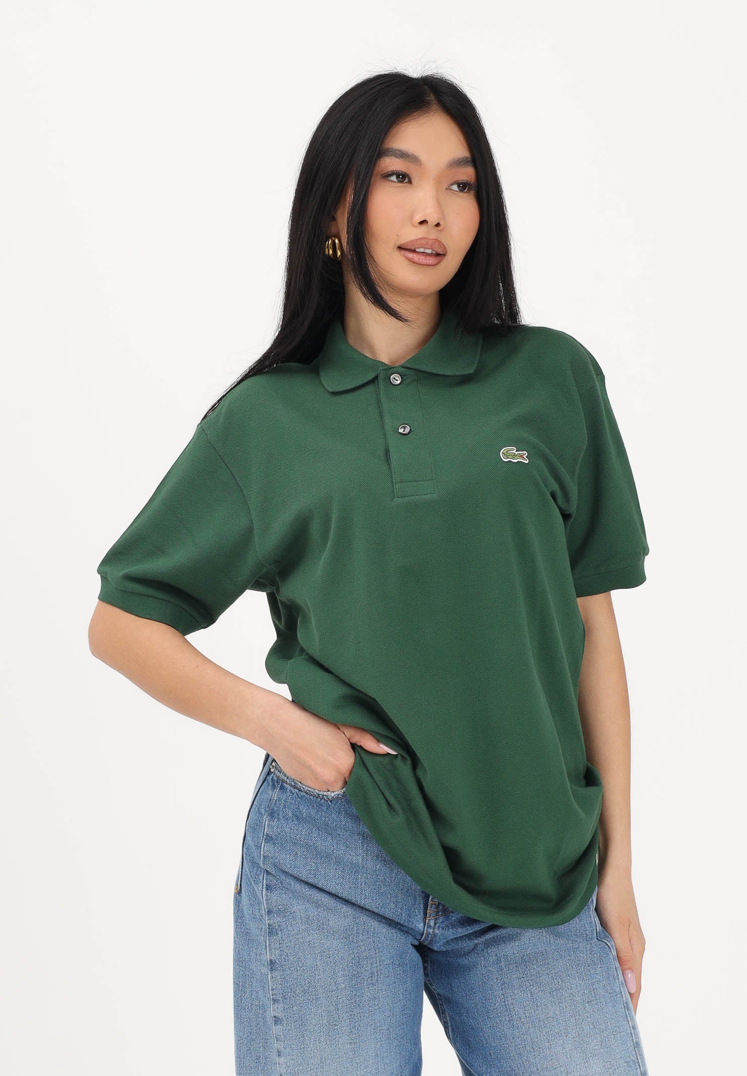 LACOSTE Polo verde per uomo e donna con patch logo coccodirllo 1212 132 LACOSTE
