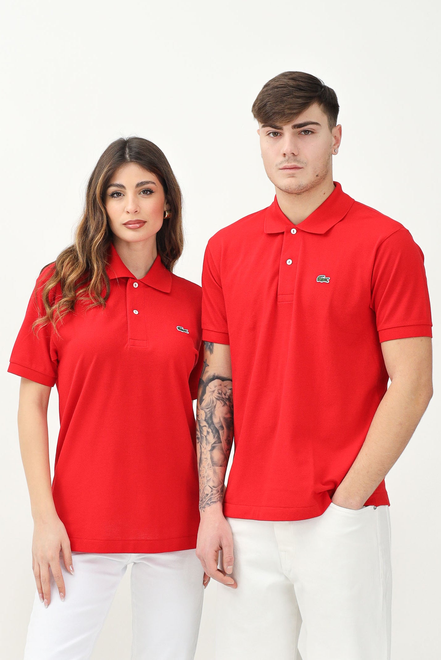 LACOSTE Polo rossa per uomo e donna con patch logo coccodirllo 1212 240 LACOSTE