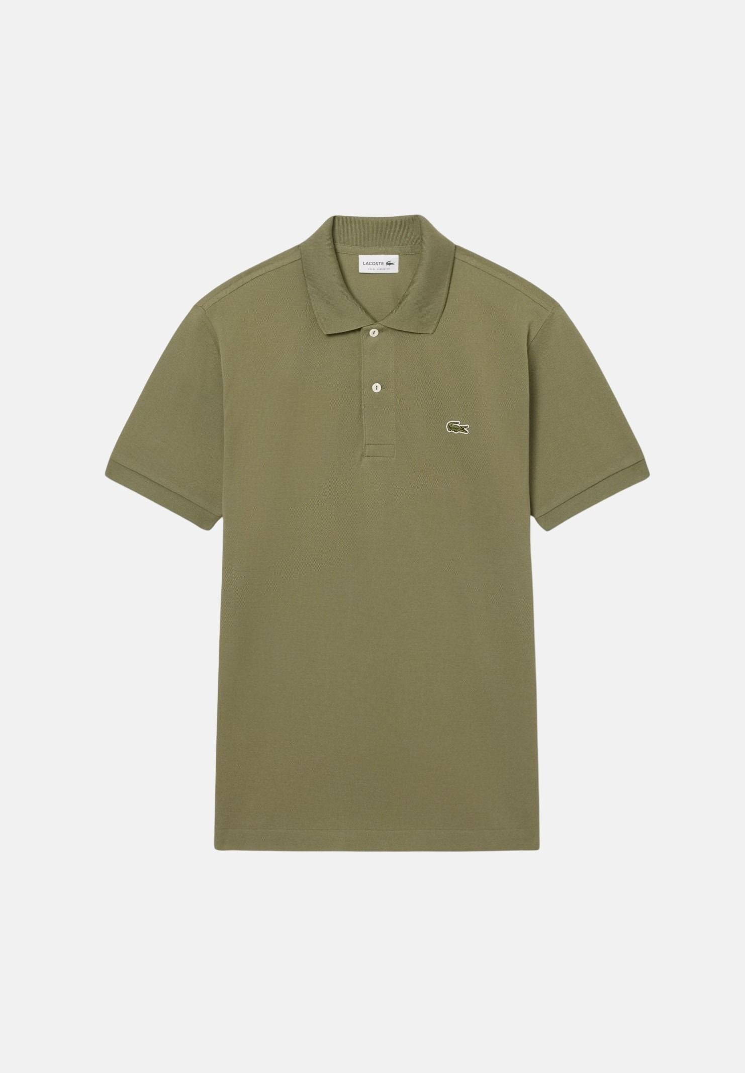 LACOSTE Polo a manica corta verde mimetico per uomo e donna con patch logo coccodirllo 1212 BMY LACOSTE