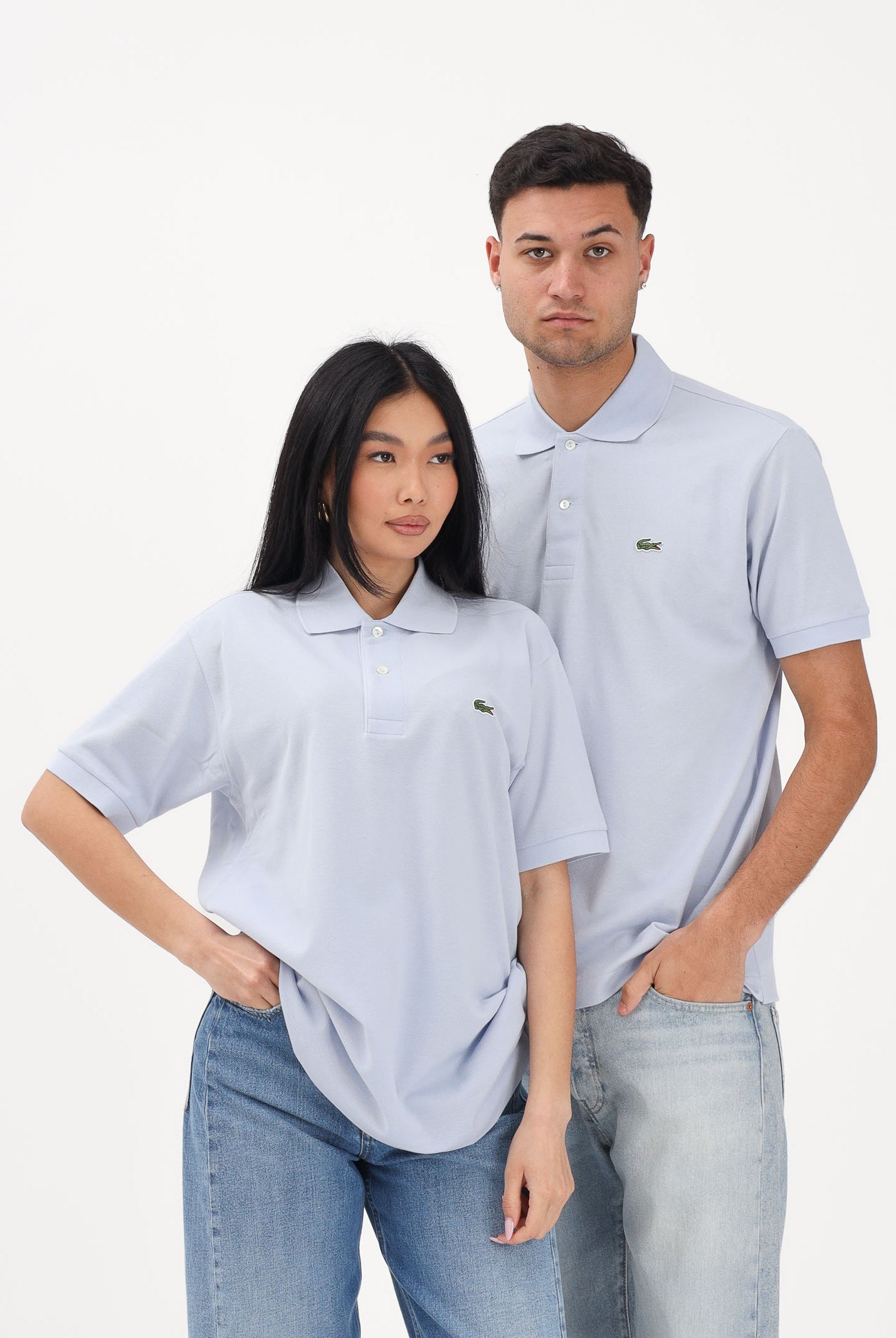LACOSTE Polo azzurra per uomo e donna con patch logo coccodirllo 1212 J2G LACOSTE