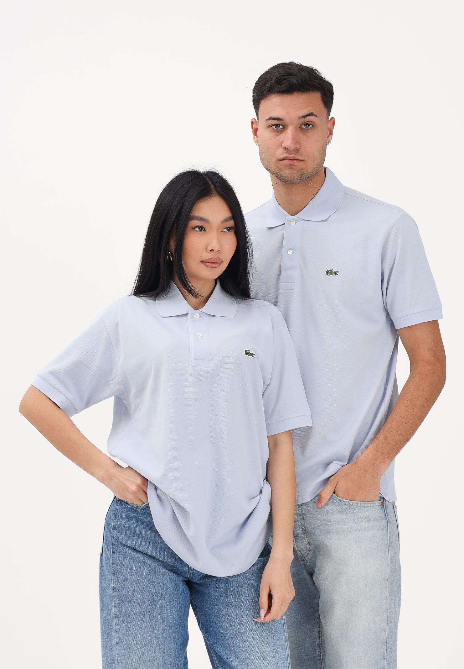LACOSTE Polo azzurra per uomo e donna con patch logo coccodirllo 1212 J2G LACOSTE
