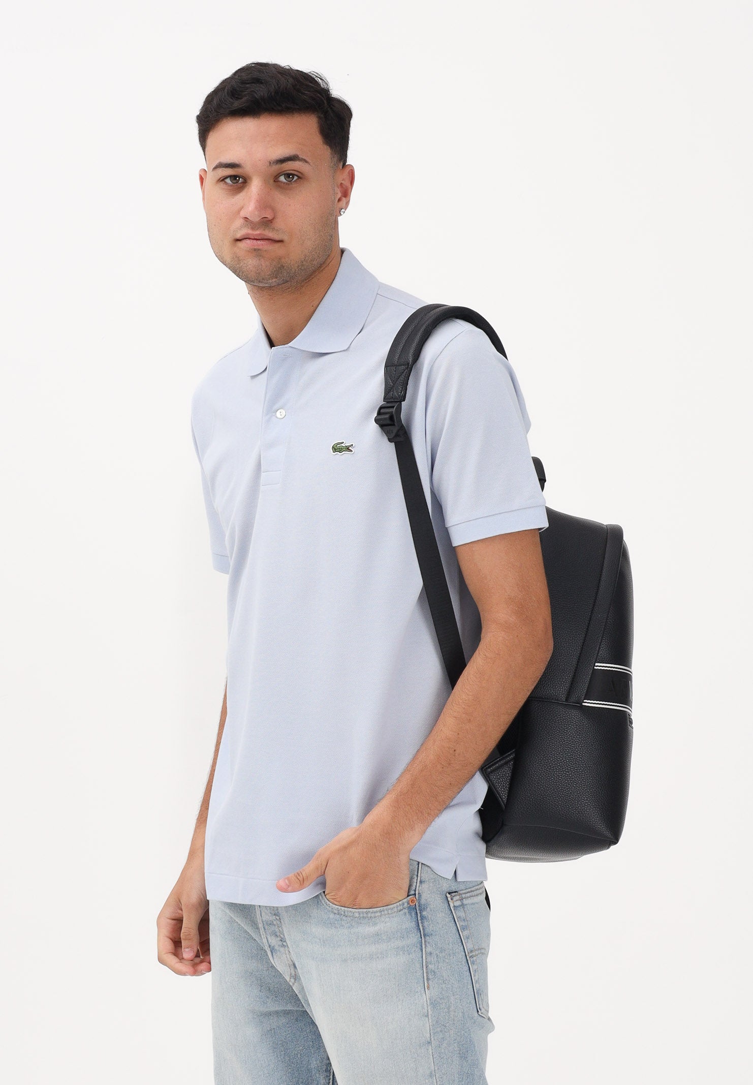LACOSTE Polo azzurra per uomo e donna con patch logo coccodirllo 1212 J2G LACOSTE