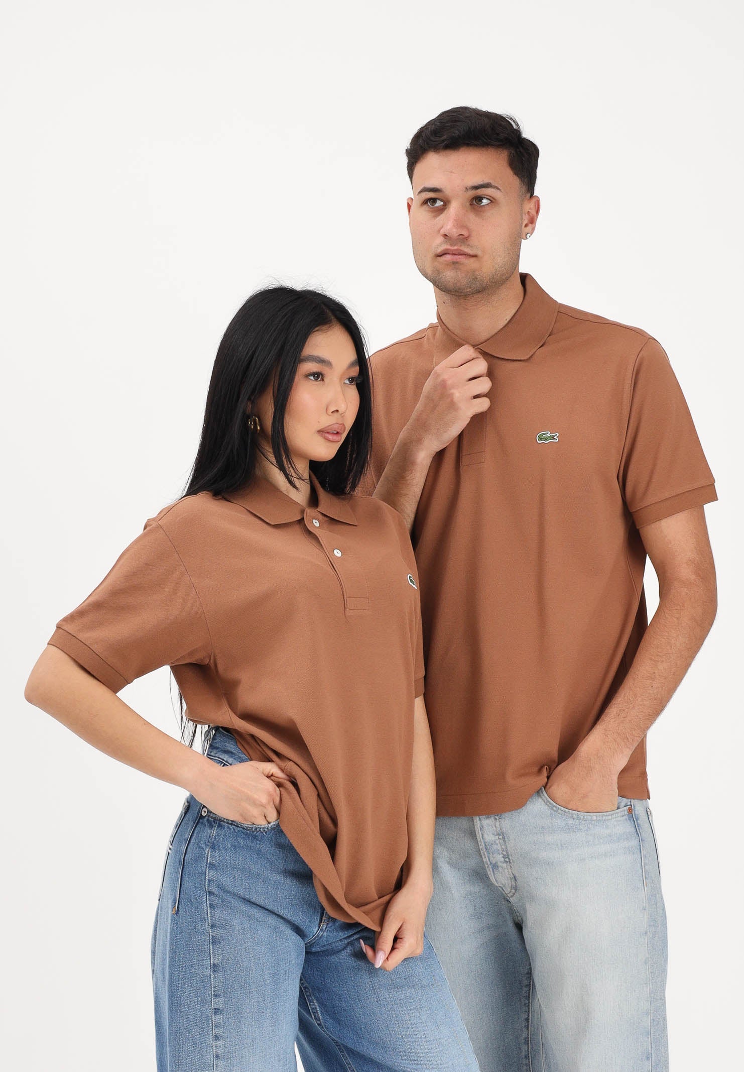 LACOSTE Polo cuoio per uomo e donna con patch logo coccodirllo 1212 LFA LACOSTE