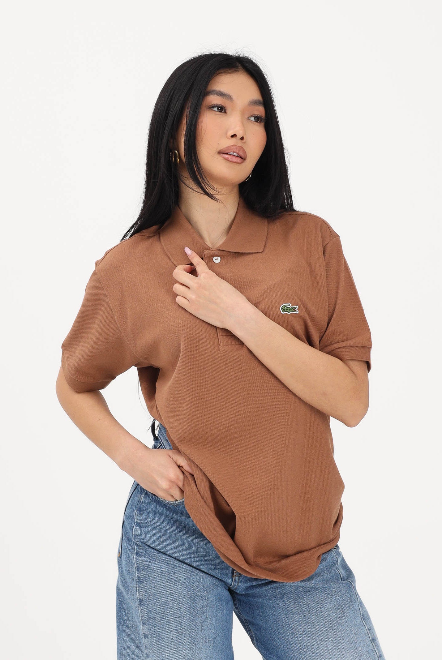 LACOSTE Polo cuoio per uomo e donna con patch logo coccodirllo 1212 LFA LACOSTE