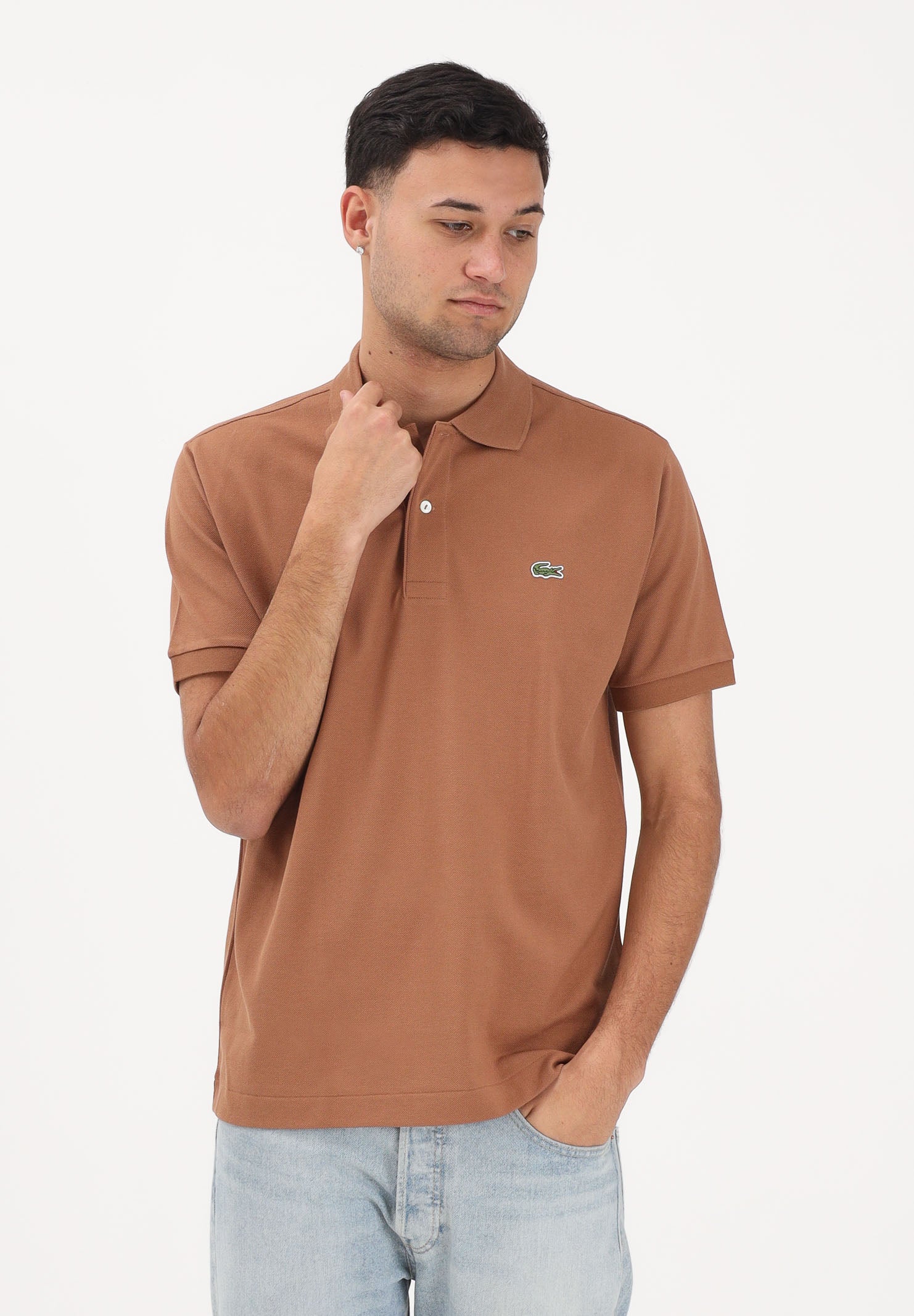 LACOSTE Polo cuoio per uomo e donna con patch logo coccodirllo 1212 LFA LACOSTE