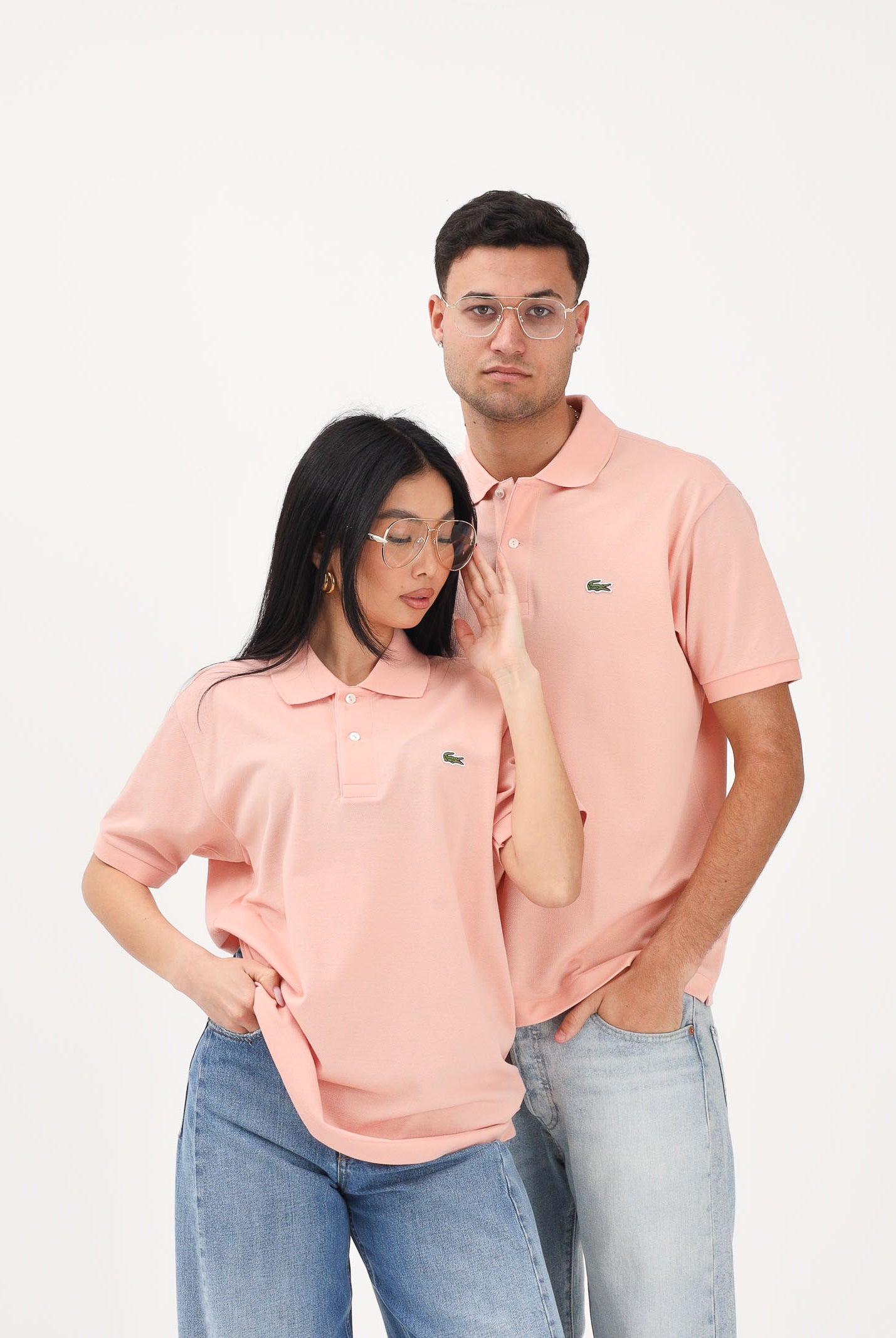 LACOSTE Polo salmone per uomo e donna caratterizzata da patch logo coccodirllo 1212 UI2 LACOSTE