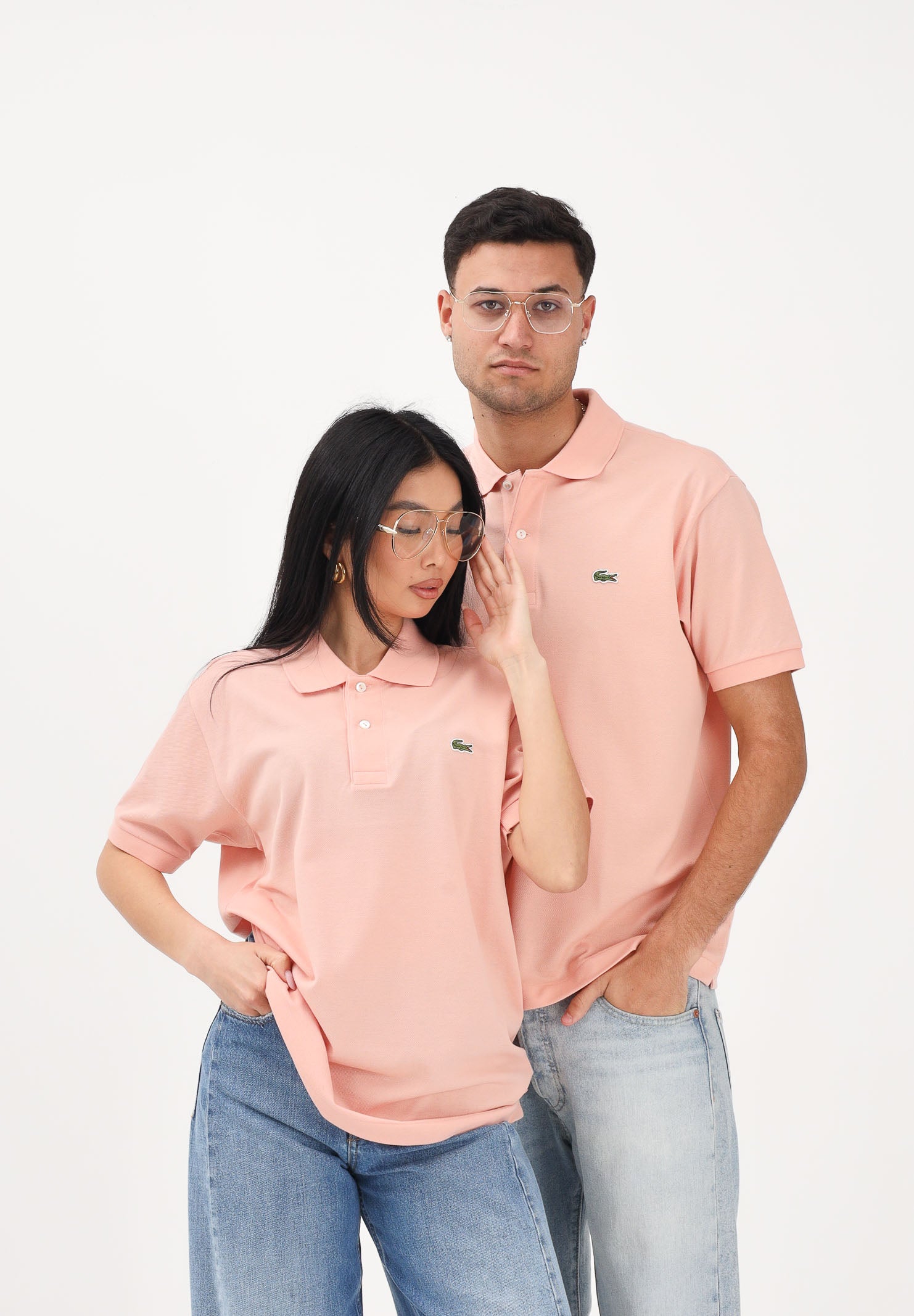 LACOSTE Polo salmone per uomo e donna caratterizzata da patch logo coccodirllo 1212 UI2 LACOSTE