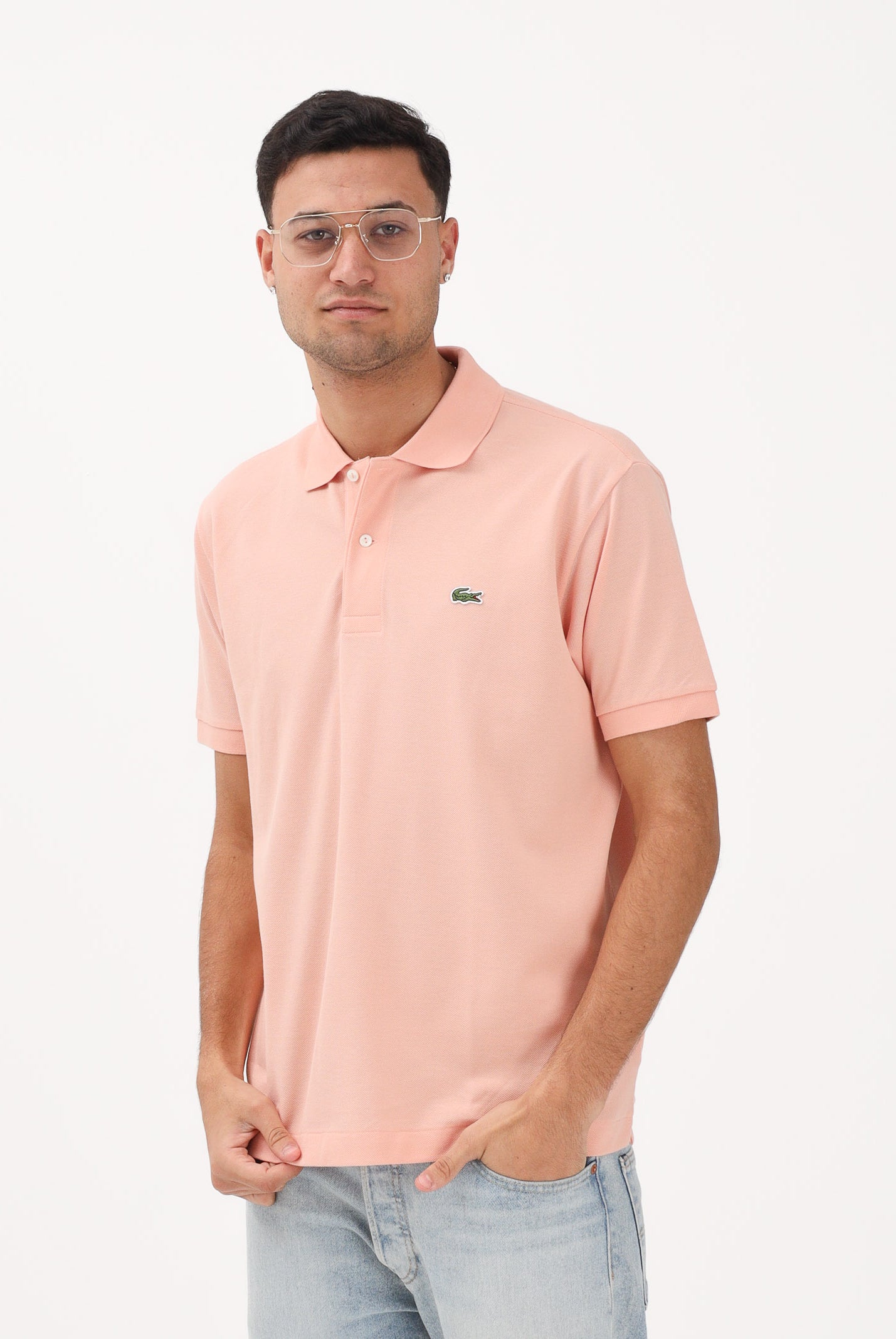 LACOSTE Polo salmone per uomo e donna caratterizzata da patch logo coccodirllo 1212 UI2 LACOSTE