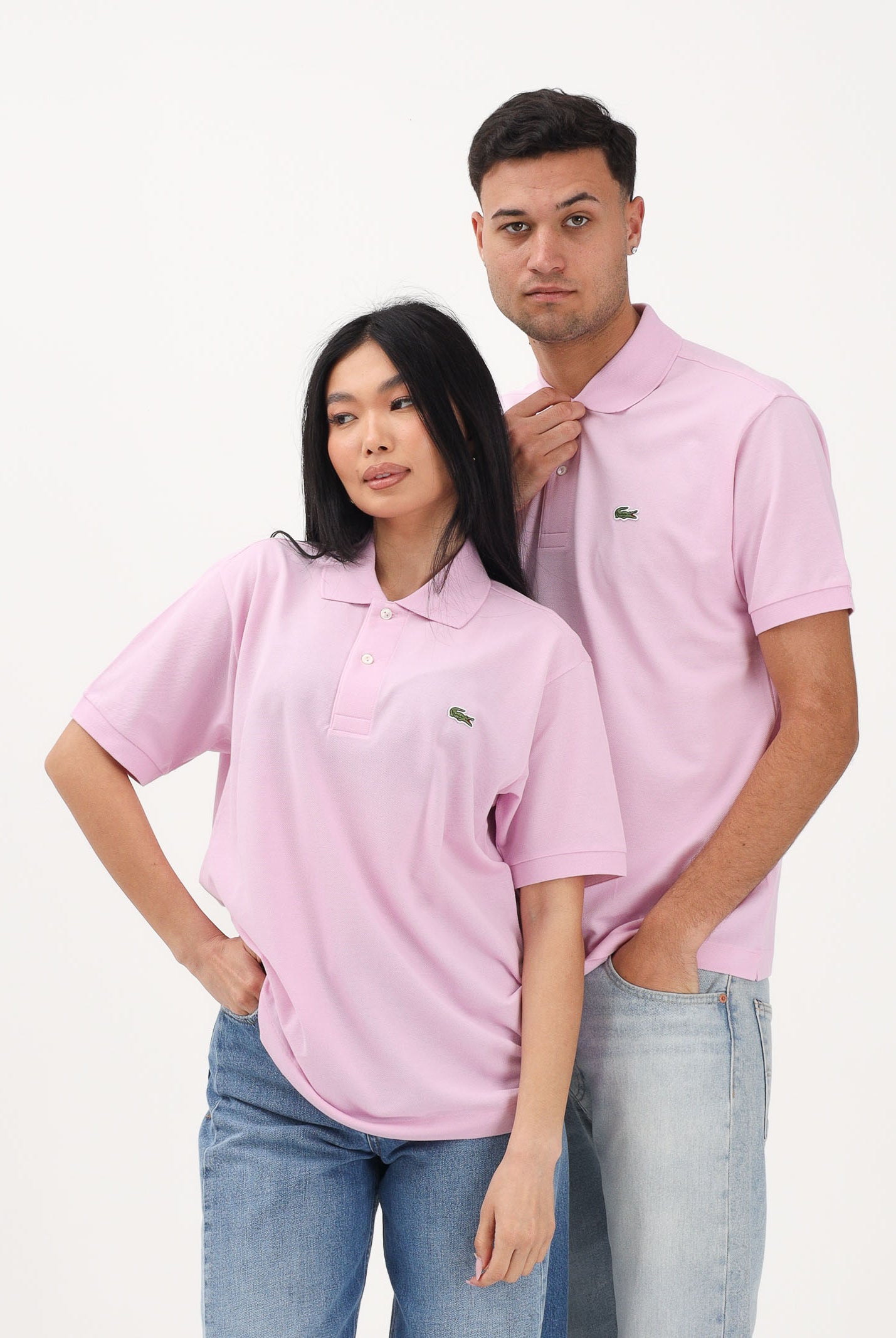 LACOSTE Polo rosa per uomo e donna con patch logo coccodirllo 1212 Z4H LACOSTE