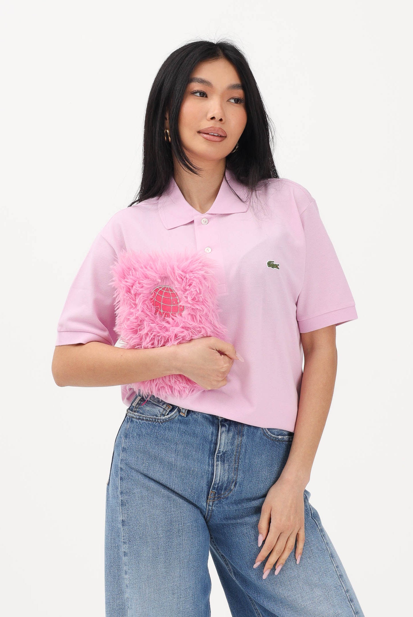 LACOSTE Polo rosa per uomo e donna con patch logo coccodirllo 1212 Z4H LACOSTE