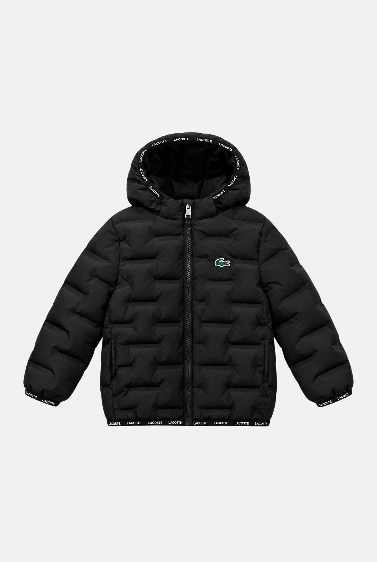 .LACOSTE Piumino PUFFER JACKET nero per bambino e bambina con mini logo 847769 K96 LACOSTE