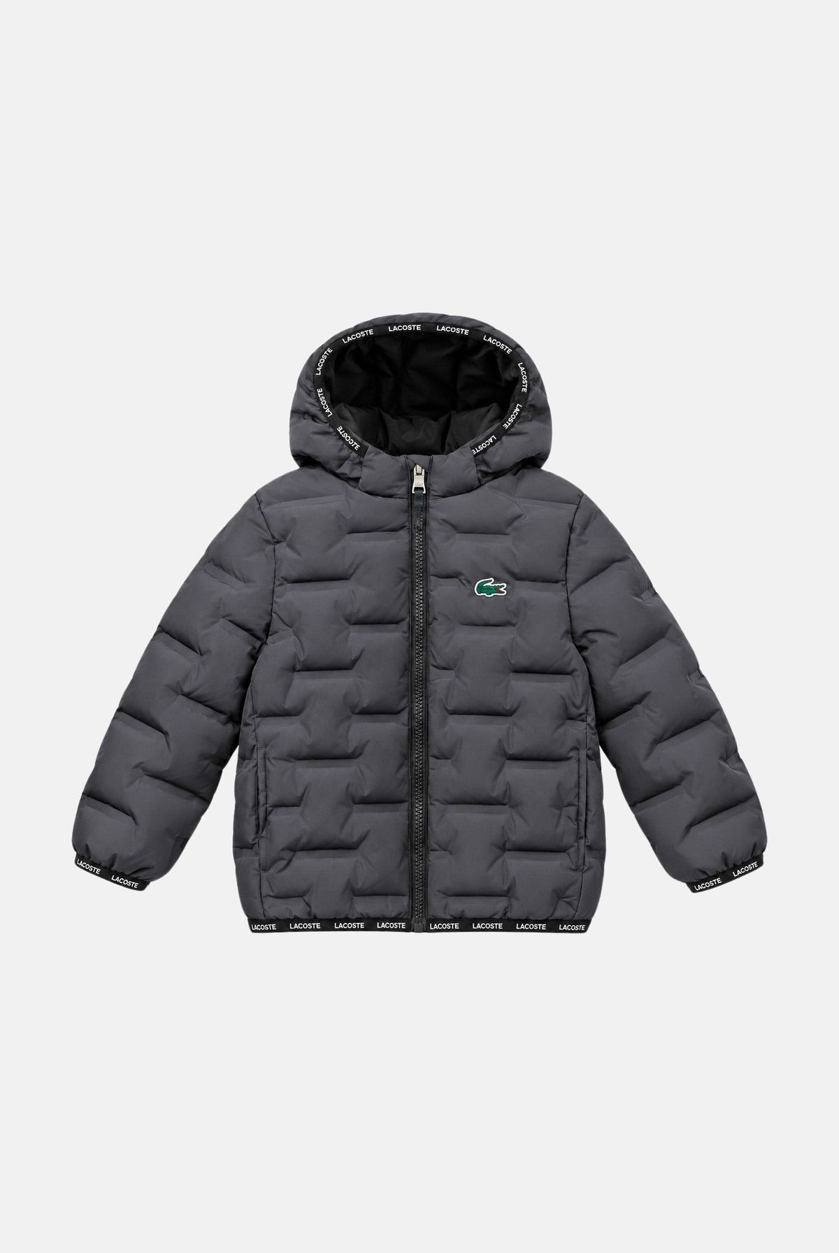 LACOSTE Piumino HOODED PUFFER JACKET K96 nero per bambino e bambina 947769 K96 LACOSTE