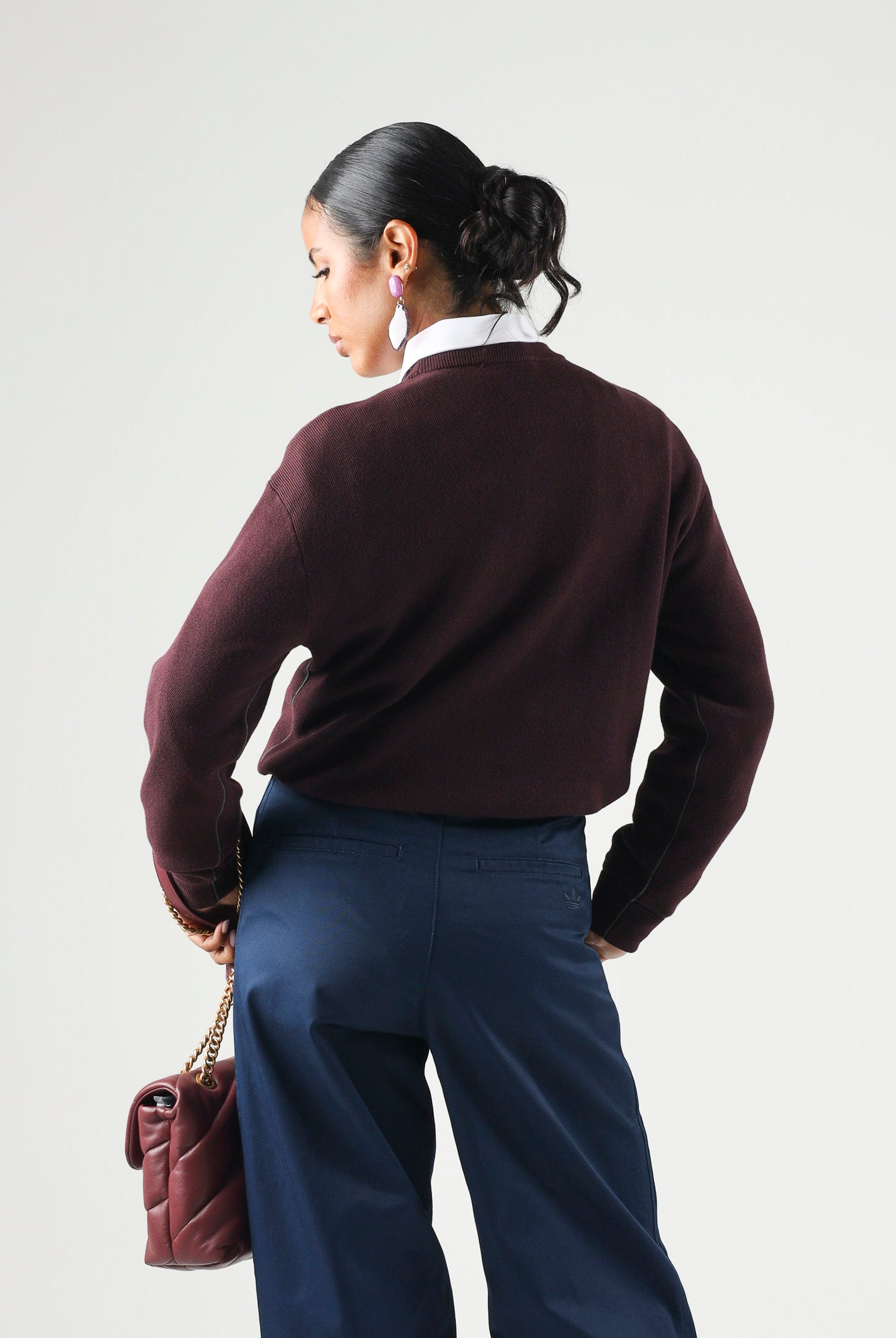 LACOSTE Maglione girocollo Chestnut Brown, marrone da donna con logo iconico coccodrillo AF4158 3KE LACOSTE
