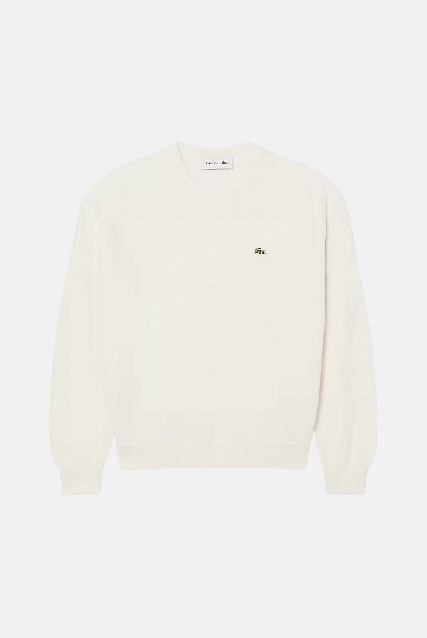 LACOSTE Maglione girocollo bianco-burro da donna con logo coccodrillo iconico AF4158 70V LACOSTE
