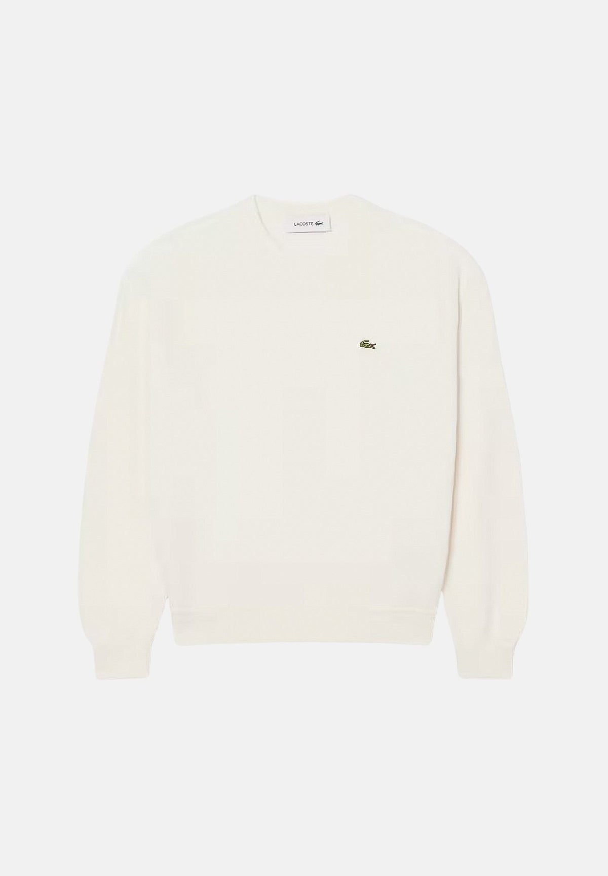 LACOSTE Maglione girocollo bianco-burro da donna con logo coccodrillo iconico AF4158 70V LACOSTE