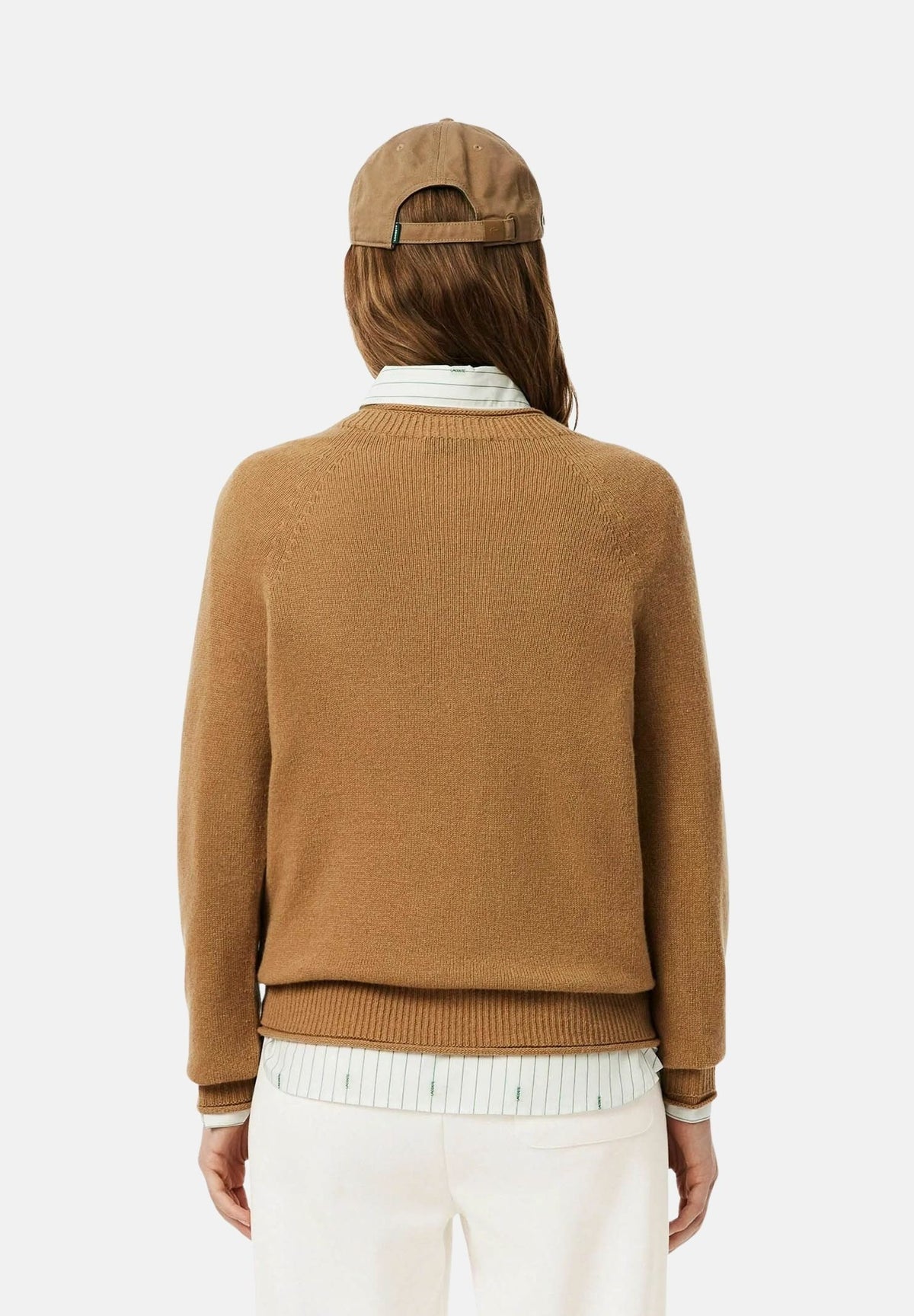 LACOSTE maglia girocollo donna marrone cammello AF4160 VV7 LACOSTE