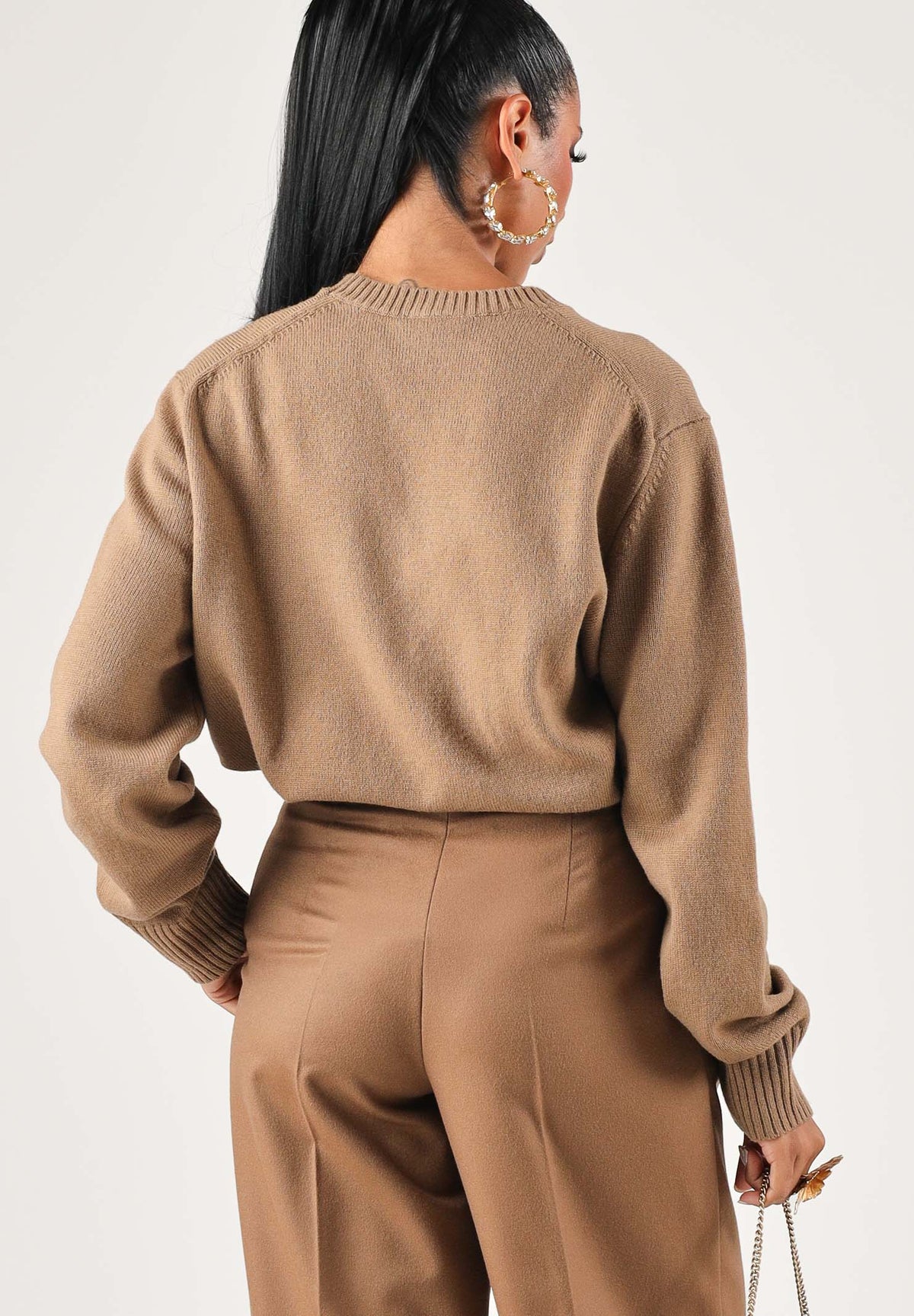 LACOSTE Maglione girocollo WOOL CREWNECK JUMPER beige per uomo e donna con logo iconico ricamato AH2916 SIX LACOSTE