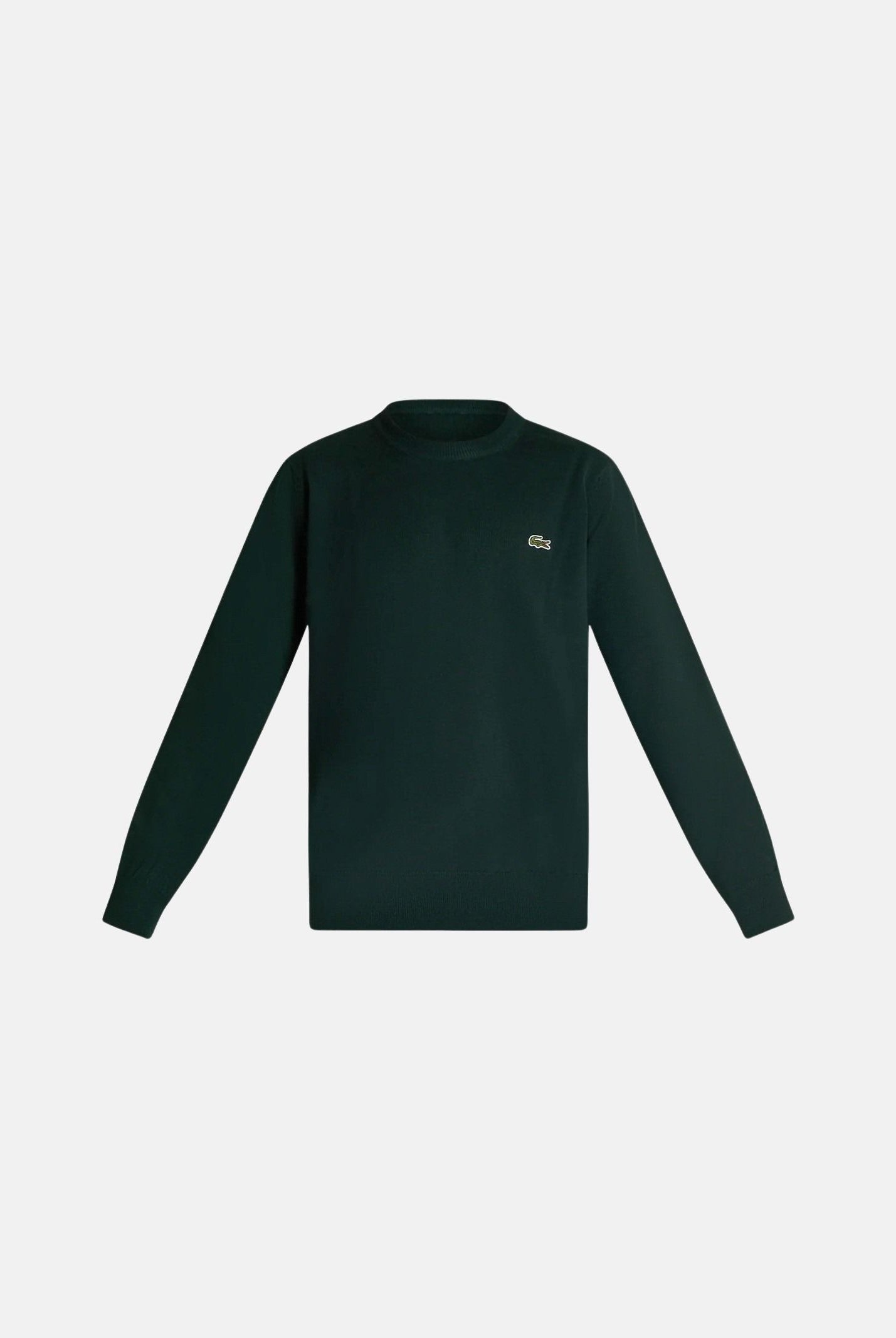 LACOSTE maglia girocollo verde scuro da uomo con iconico logo coccodrillo laterale AH3225 YZP LACOSTE