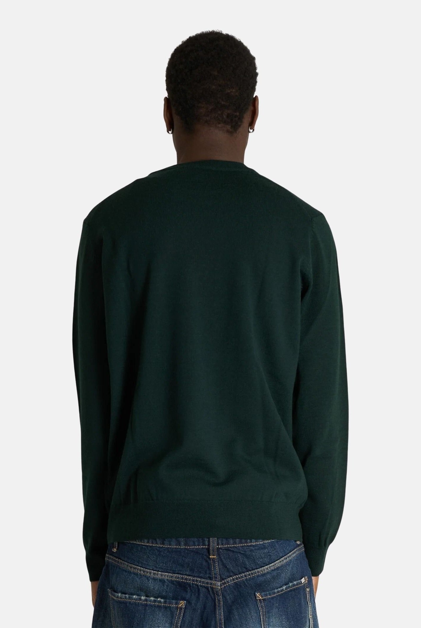 LACOSTE maglia girocollo verde scuro da uomo con iconico logo coccodrillo laterale AH3225 YZP LACOSTE