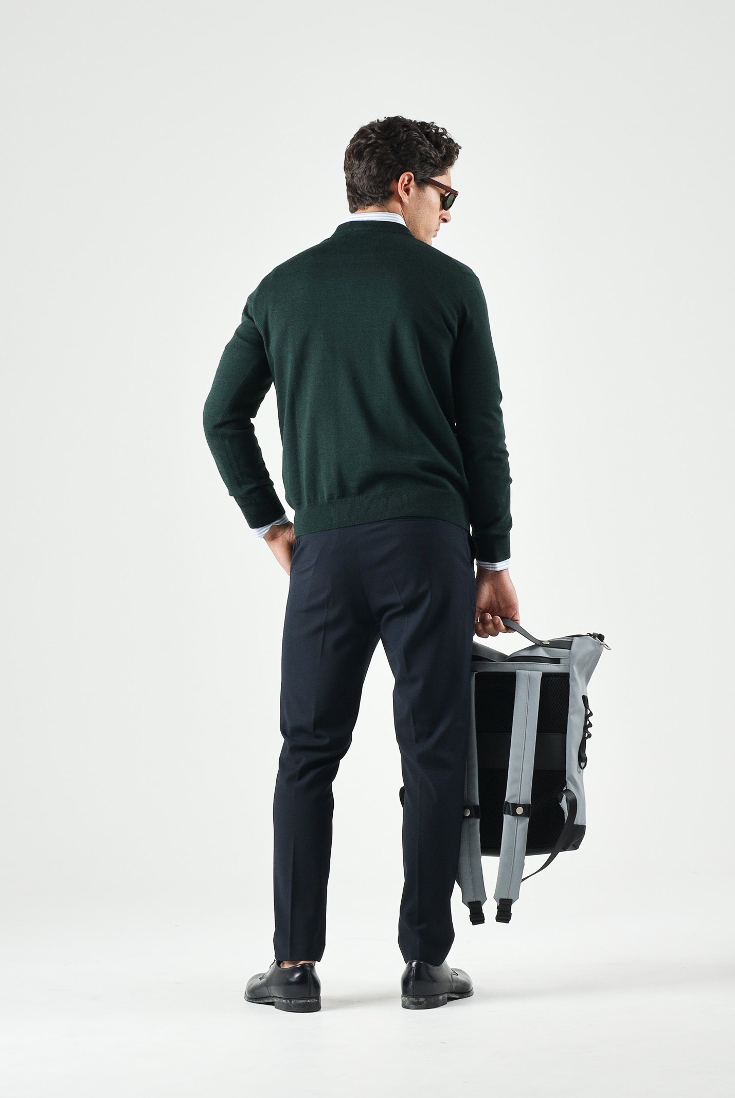 LACOSTE maglia girocollo verde scuro da uomo con iconico logo coccodrillo laterale AH3225 YZP LACOSTE