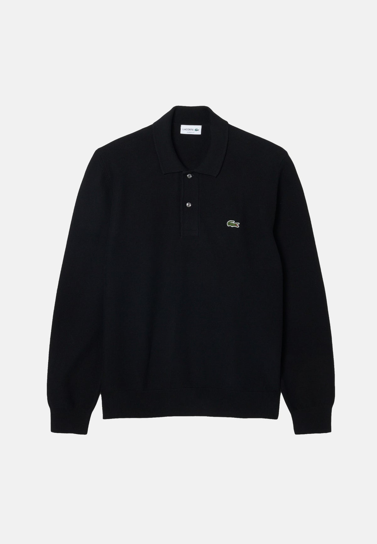 LACOSTE Polo manica lunga nera da uomo con colletto classico AH9904 031 LACOSTE