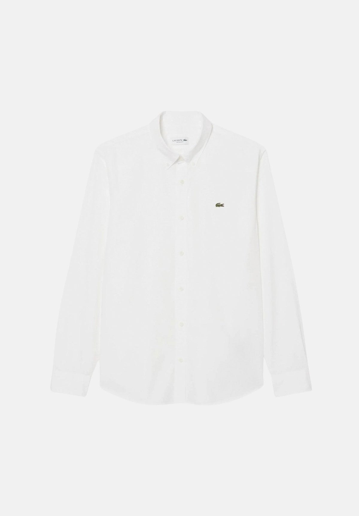 LACOSTE Camicia a manica lunga bianca per uomo e donna con patch logo CH2933 001. LACOSTE