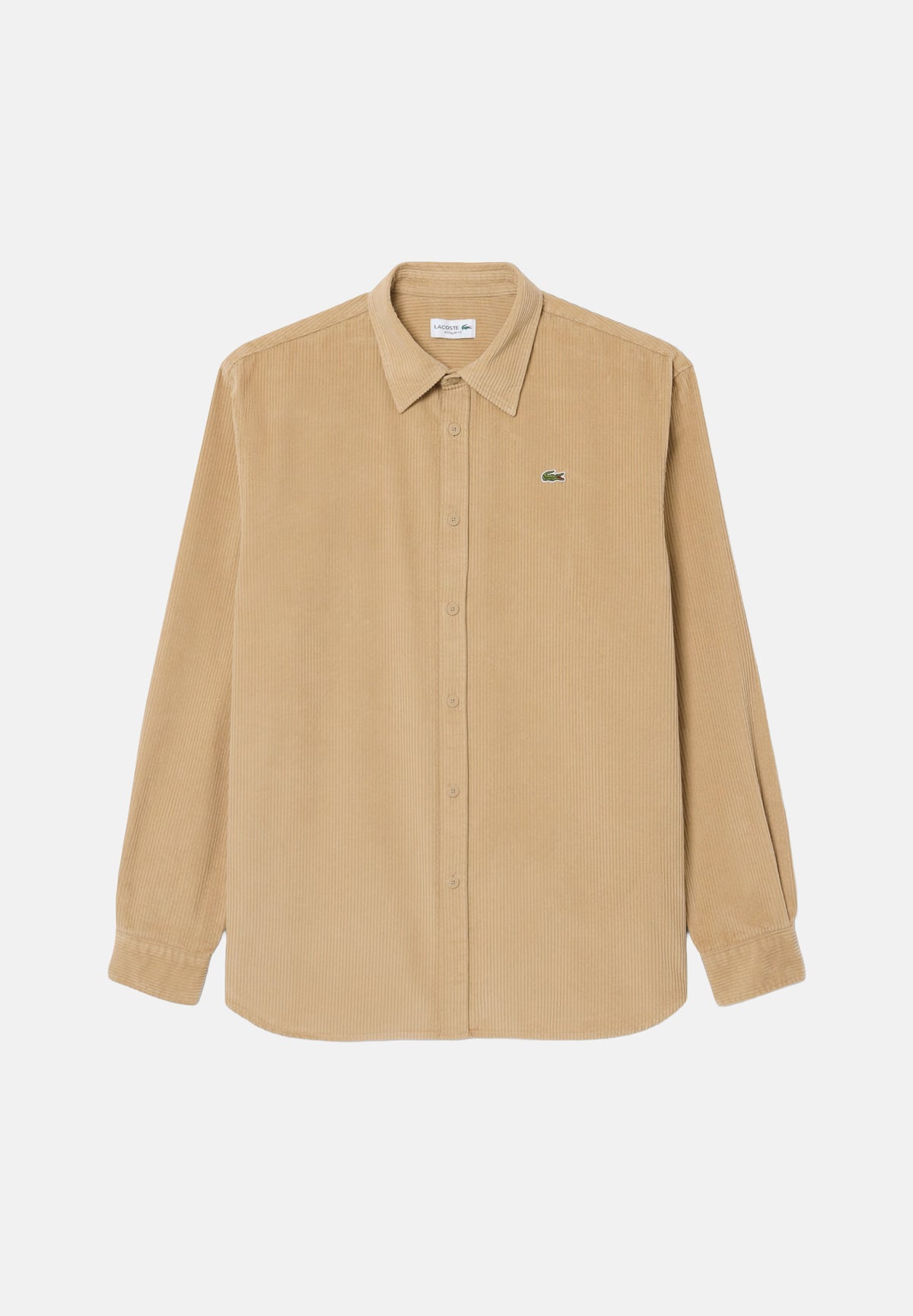 LACOSTE Camicia manica lunga OXFORD COTTON beige per uomo con colletto classico e taschino. CH8821 02S LACOSTE