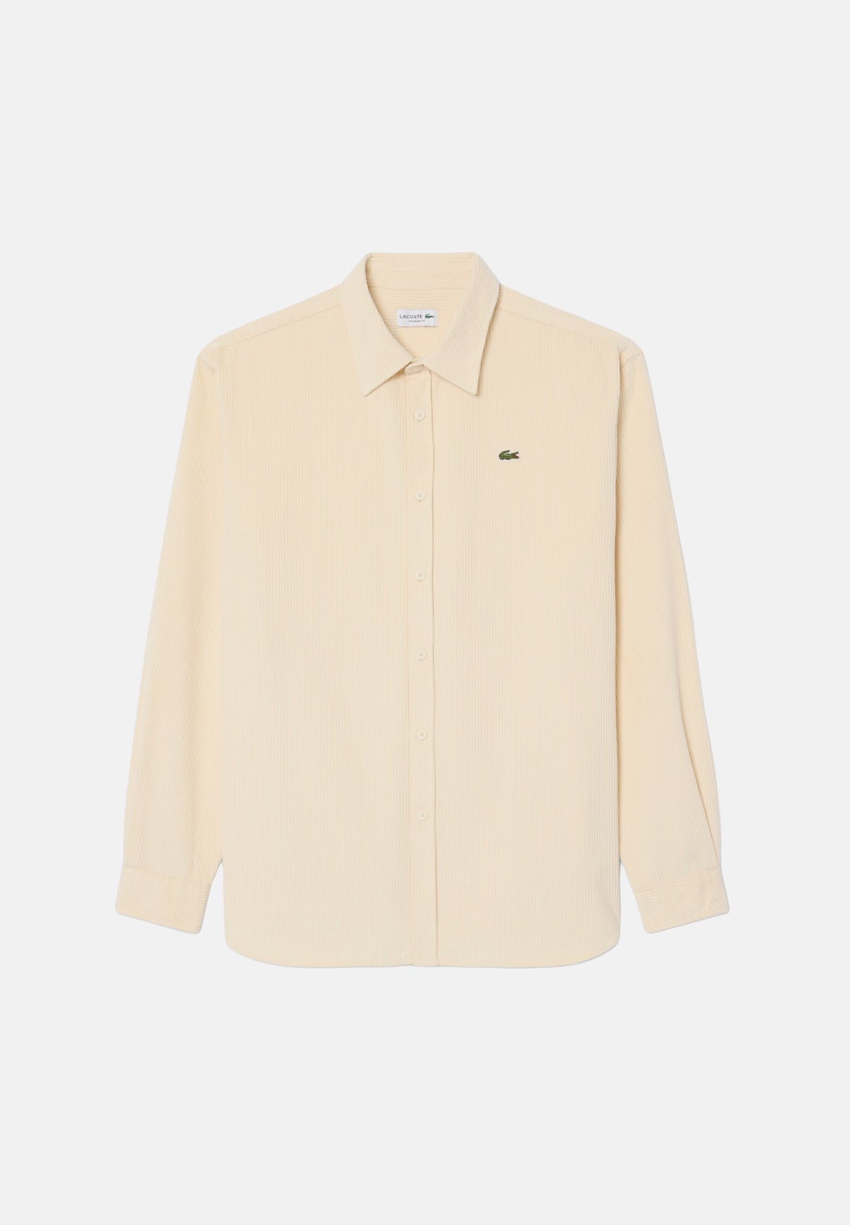 LACOSTE Camicia OXFORD COTTON panna per uomo con colletto classico e taschino. CH8821 056 LACOSTE