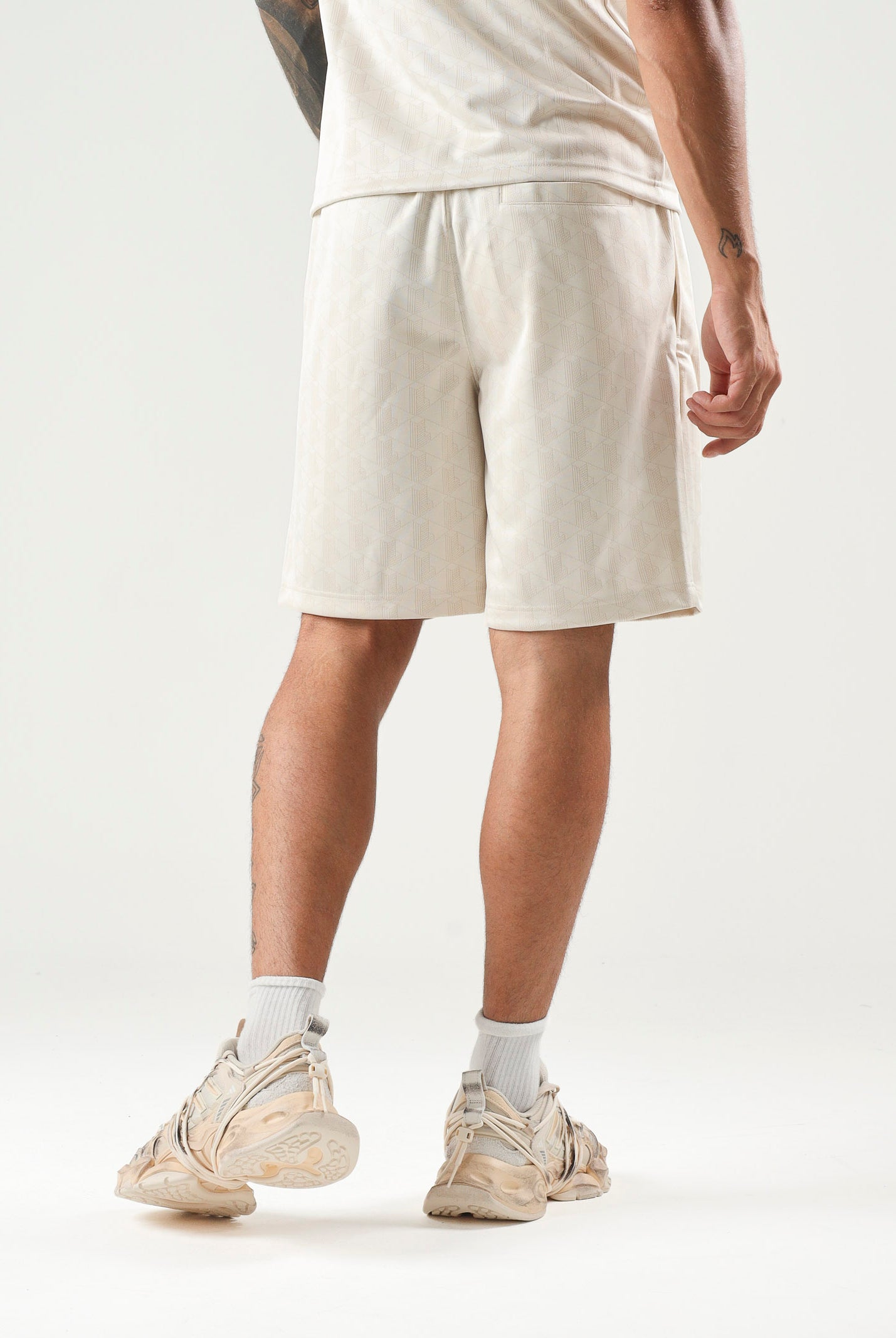 LACOSTE Shorts monogram bianco da uomo in tinta unita GH9794 8LX LACOSTE