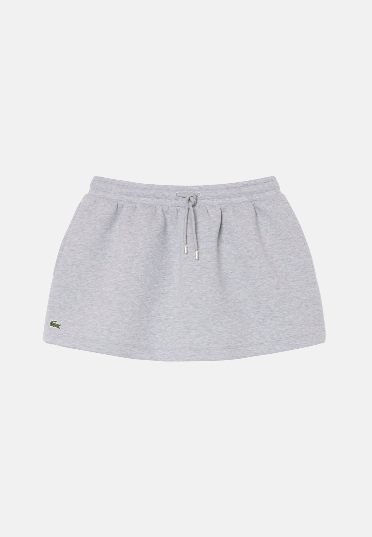 LACOSTE Gonna corta DOUBLE-FACE JERSEY SKIRT grigia da donna con fascia elastica in vita JF8668 CCA LACOSTE