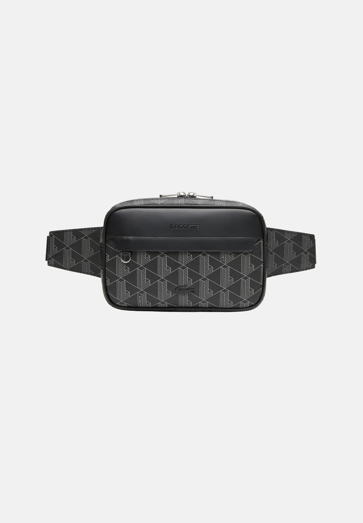 LACOSTE Marsupio THE BLEND COMPACT nero da uomo con motivo monogram a reticolo NH4004 H45 LACOSTE