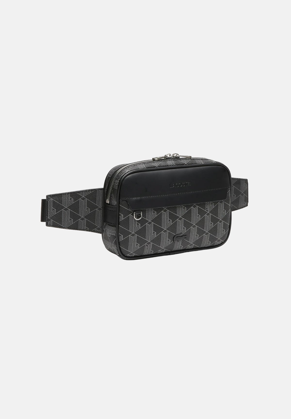 LACOSTE Marsupio THE BLEND COMPACT nero da uomo con motivo monogram a reticolo NH4004 H45 LACOSTE