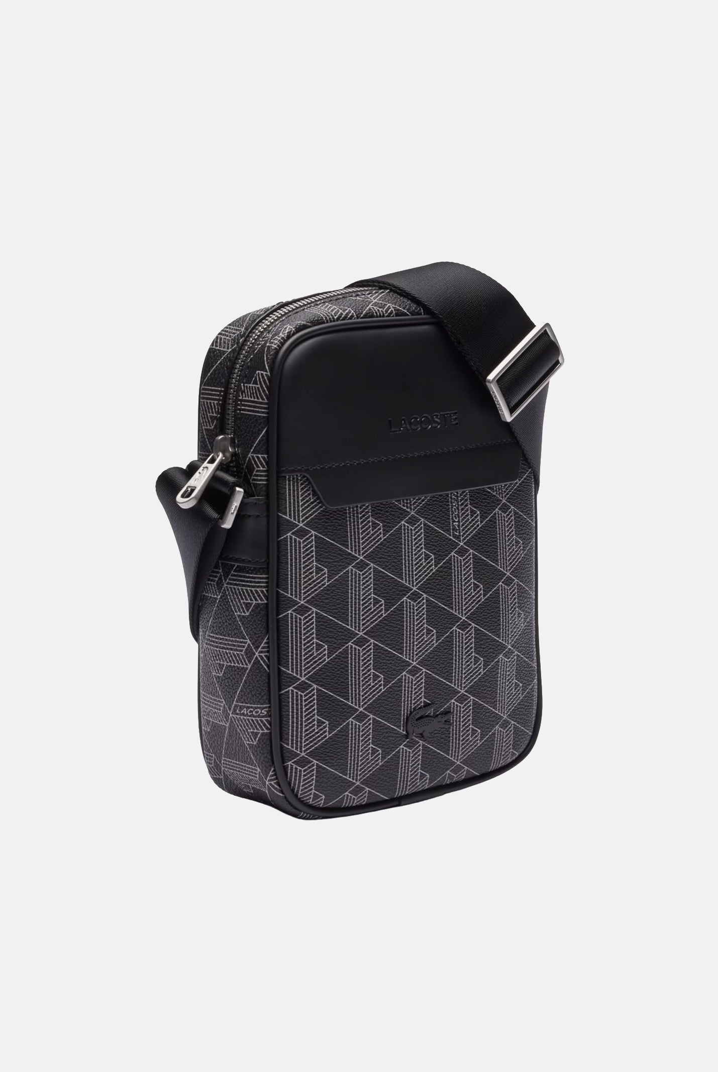 LACOSTE Borsello nero da uomo con stampa monogramma The Blend NH4410 H45 LACOSTE