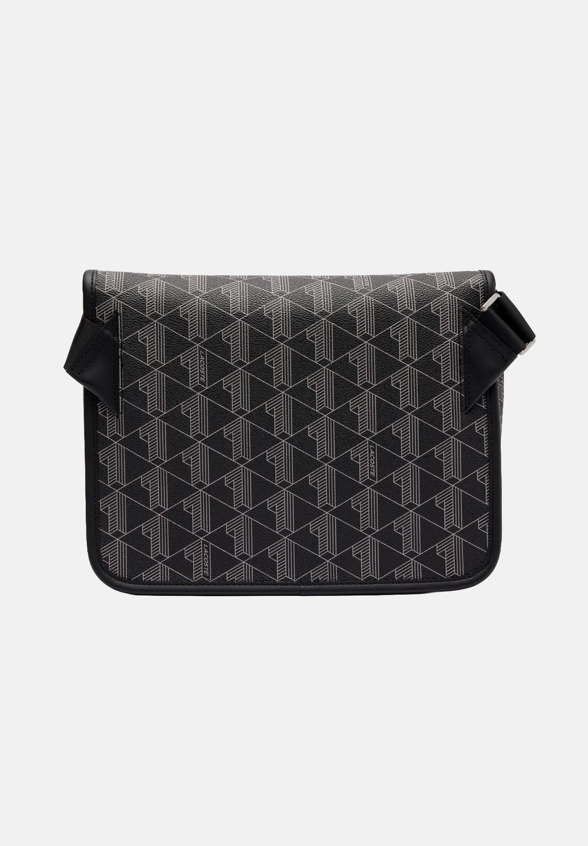 LACOSTE Borsa a tracolla monogram nero per uomo e donna con fibbia logata NH4411 H45 LACOSTE