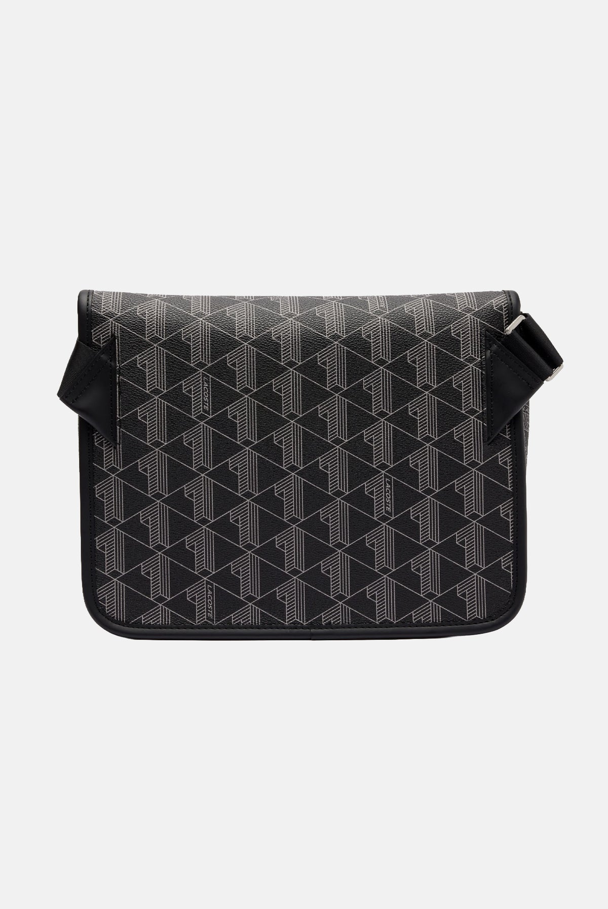LACOSTE Borsa a tracolla monogram nero per uomo e donna con fibbia logata NH4411 H45 LACOSTE