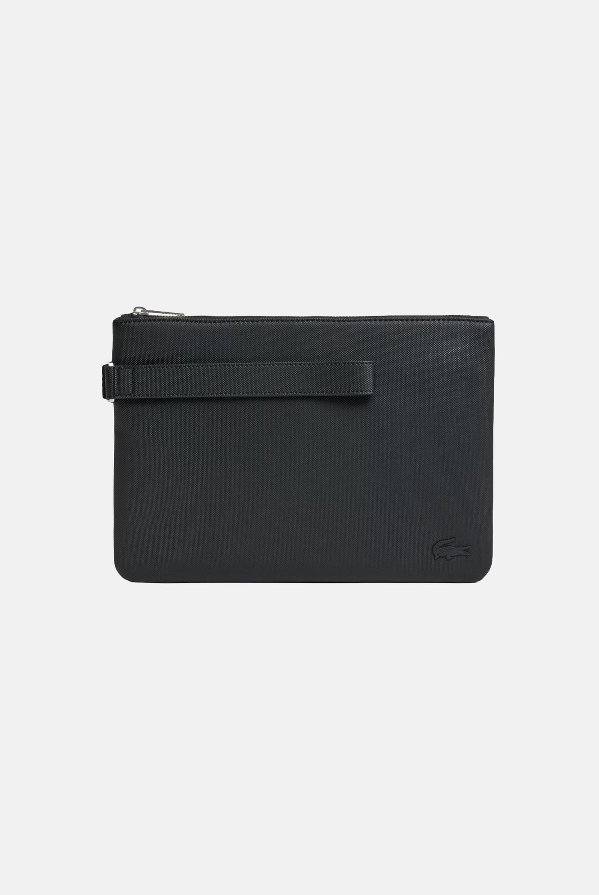 LACOSTE Pochette THE BLEND POUCH nera da uomo con chiusura a zip, cinturino da polso NH5082 000 LACOSTE