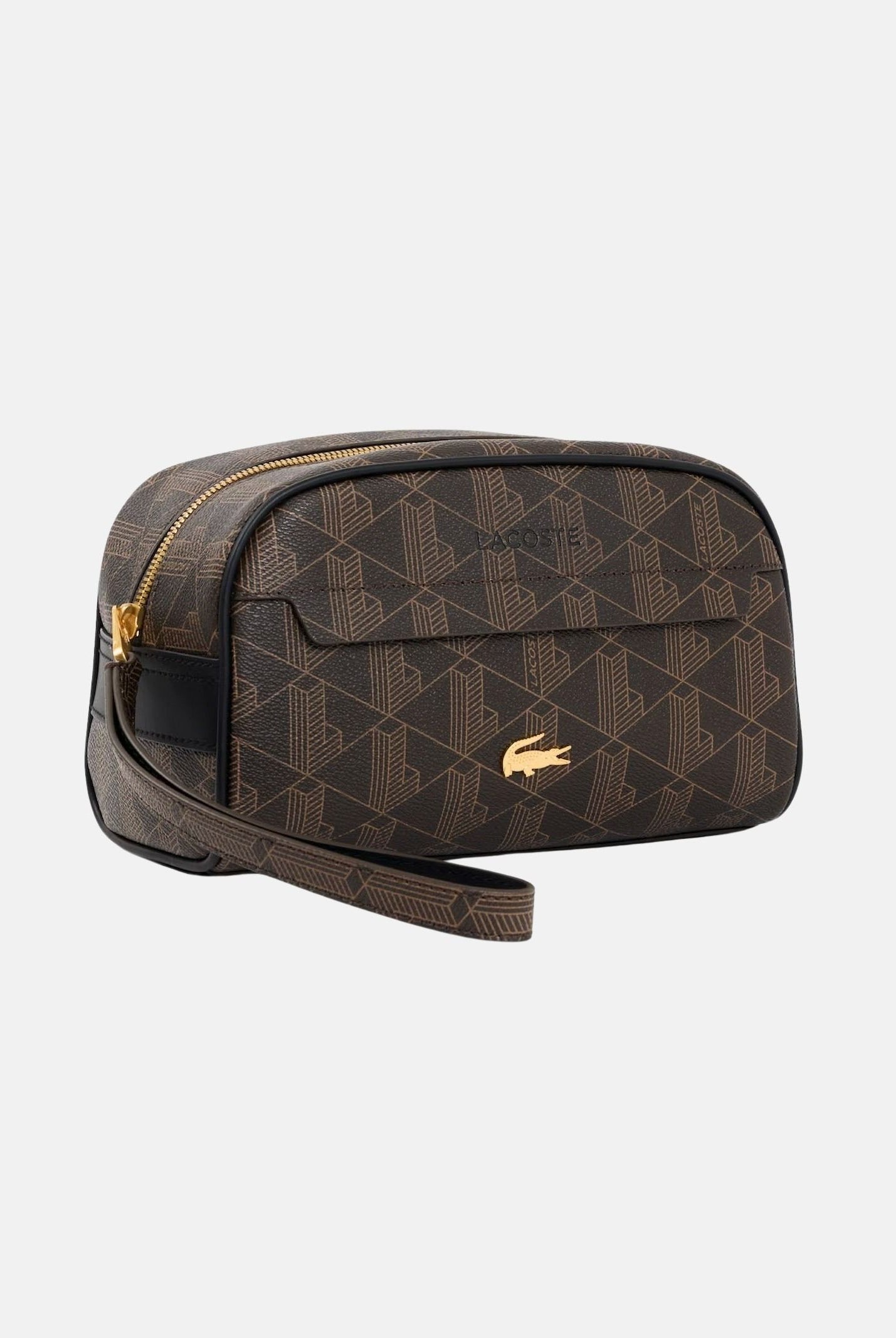 LACOSTE Pochette THE BLEND MONO SLATE marrone da uomo con stampa monogram NU5418 T93 LACOSTE
