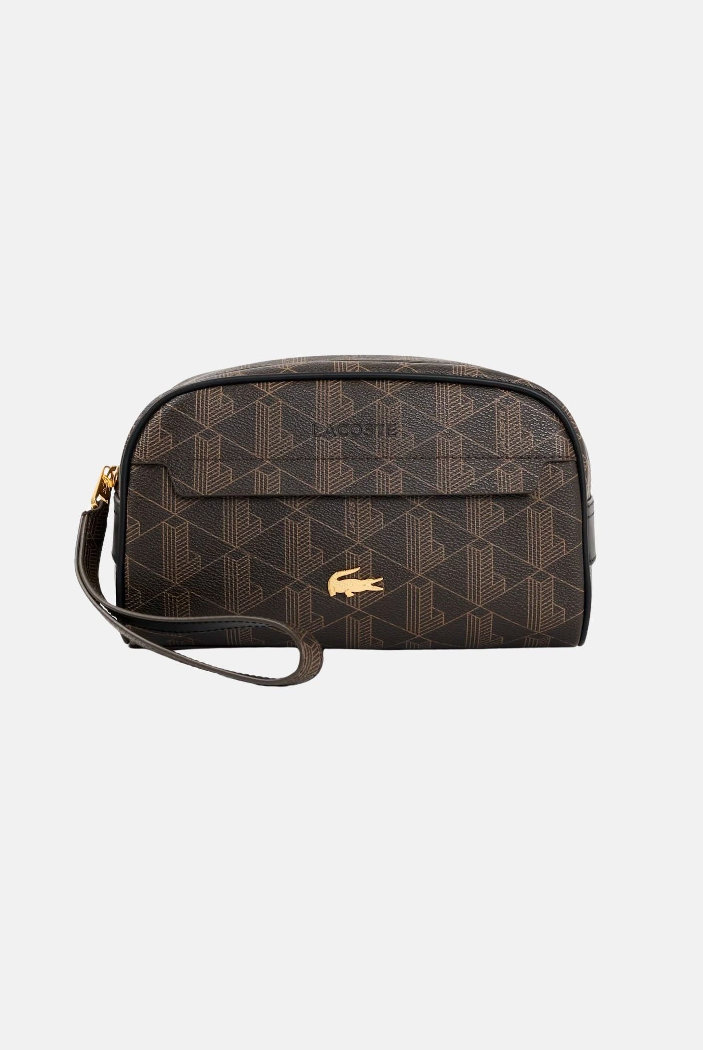 LACOSTE Pochette THE BLEND MONO SLATE marrone da uomo con stampa monogram NU5418 T93 LACOSTE
